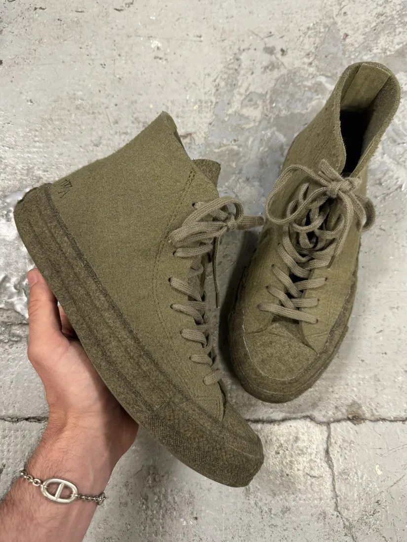 JW Anderson Converse Green High Mohair Shoes
