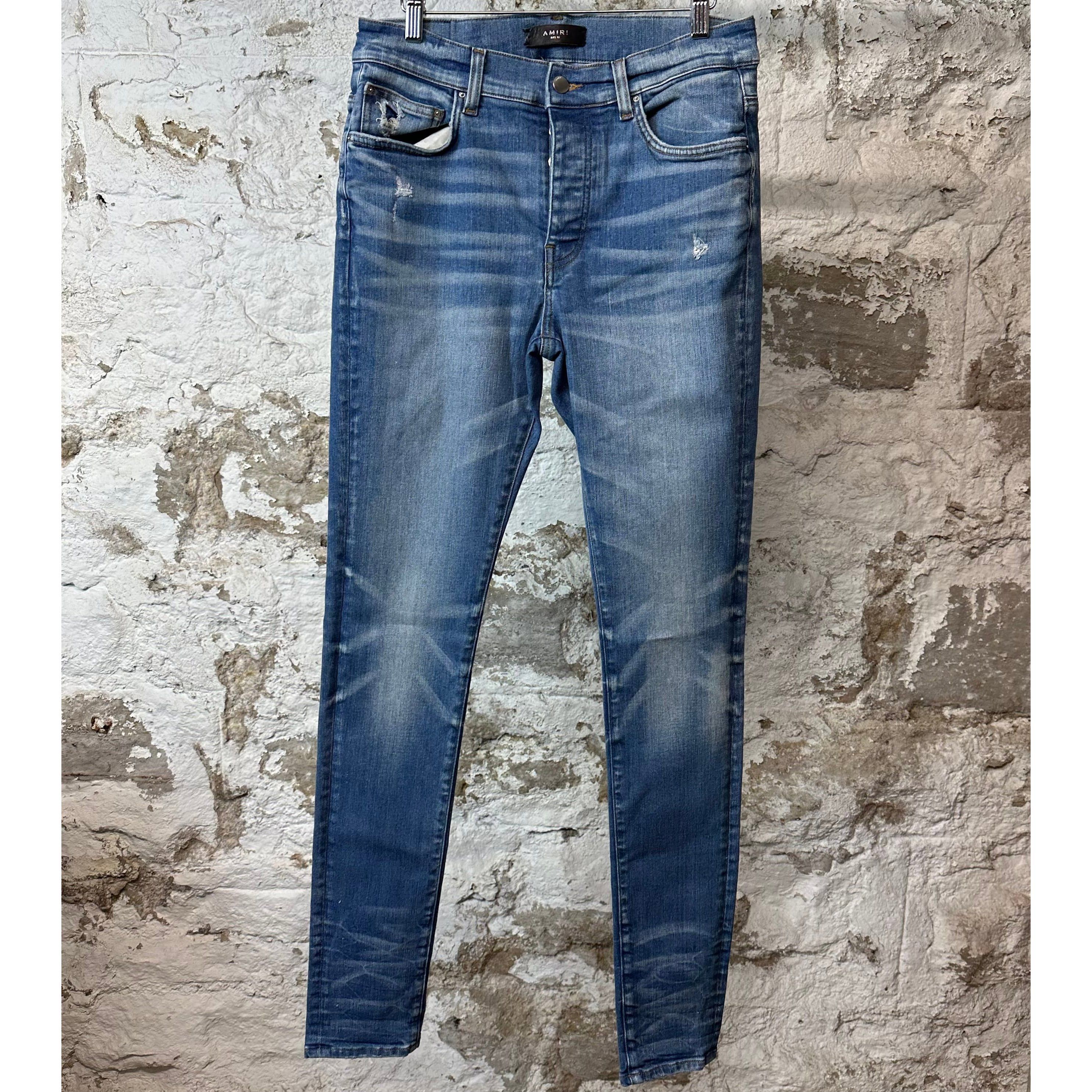 Amiri Plain Blue Denim Jeans Sz 32