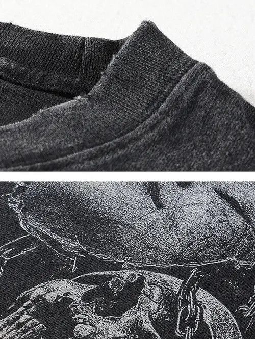 VIBE Streetwear Washed Vintage Graphic Harajuku T-Shirt Size US L / EU 52-54 / 3 - 7 Thumbnail
