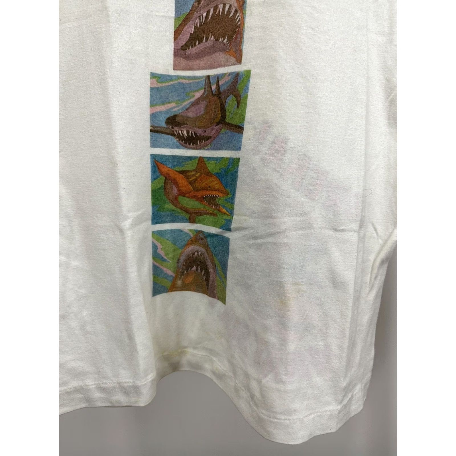 Vintage VTG 70s Spruce Shark Eureka What Suction Art Test Print T-Shirt Size S Shirt Men White Art, Box Logo, Fish, Ocean, Vacuum Mens Size US S / EU 44-46 / 1 - 5 Thumbnail