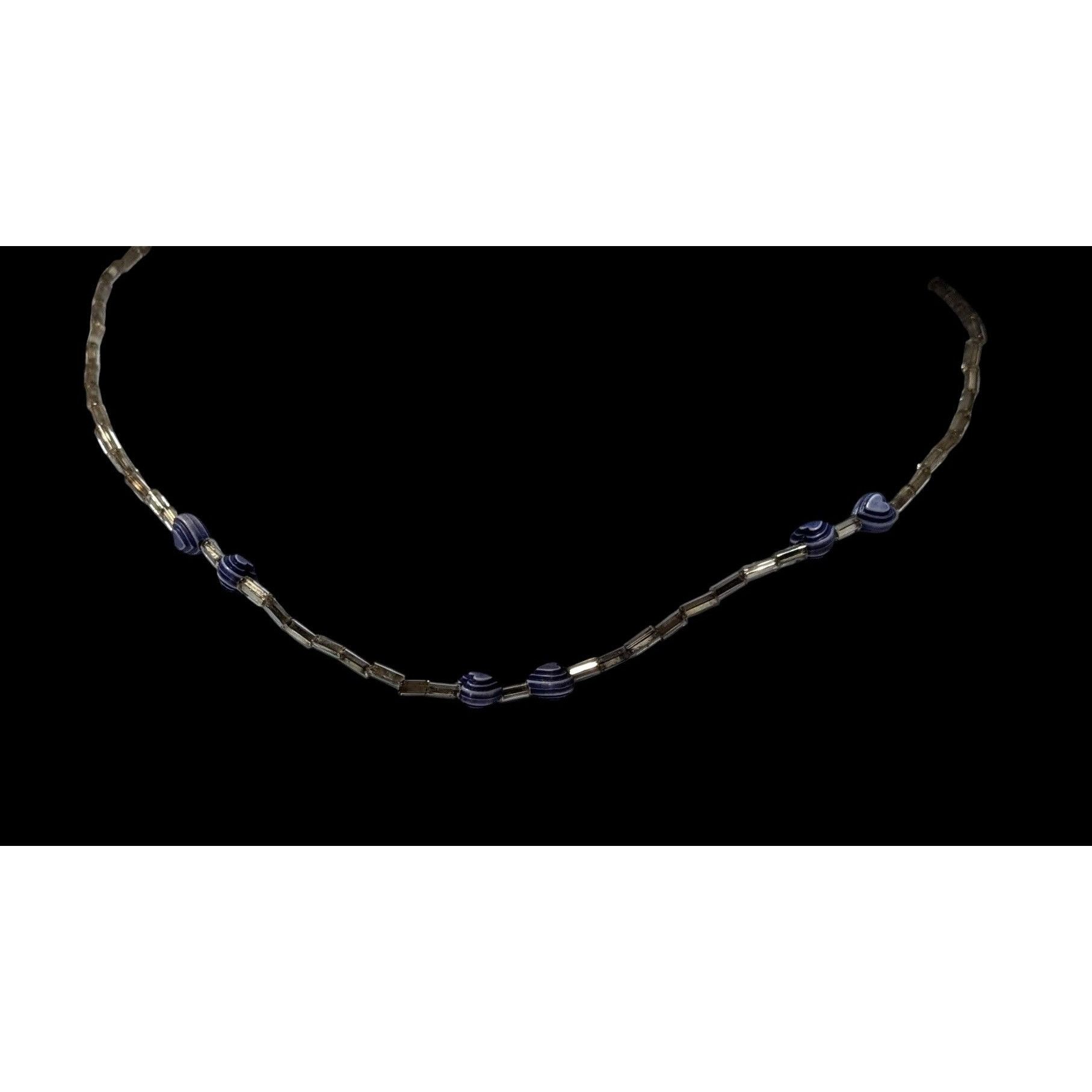 Handmade Handmade Heart & Swirl Beaded Necklace With Silver-Toned Tub Size ONE SIZE - 4 Thumbnail