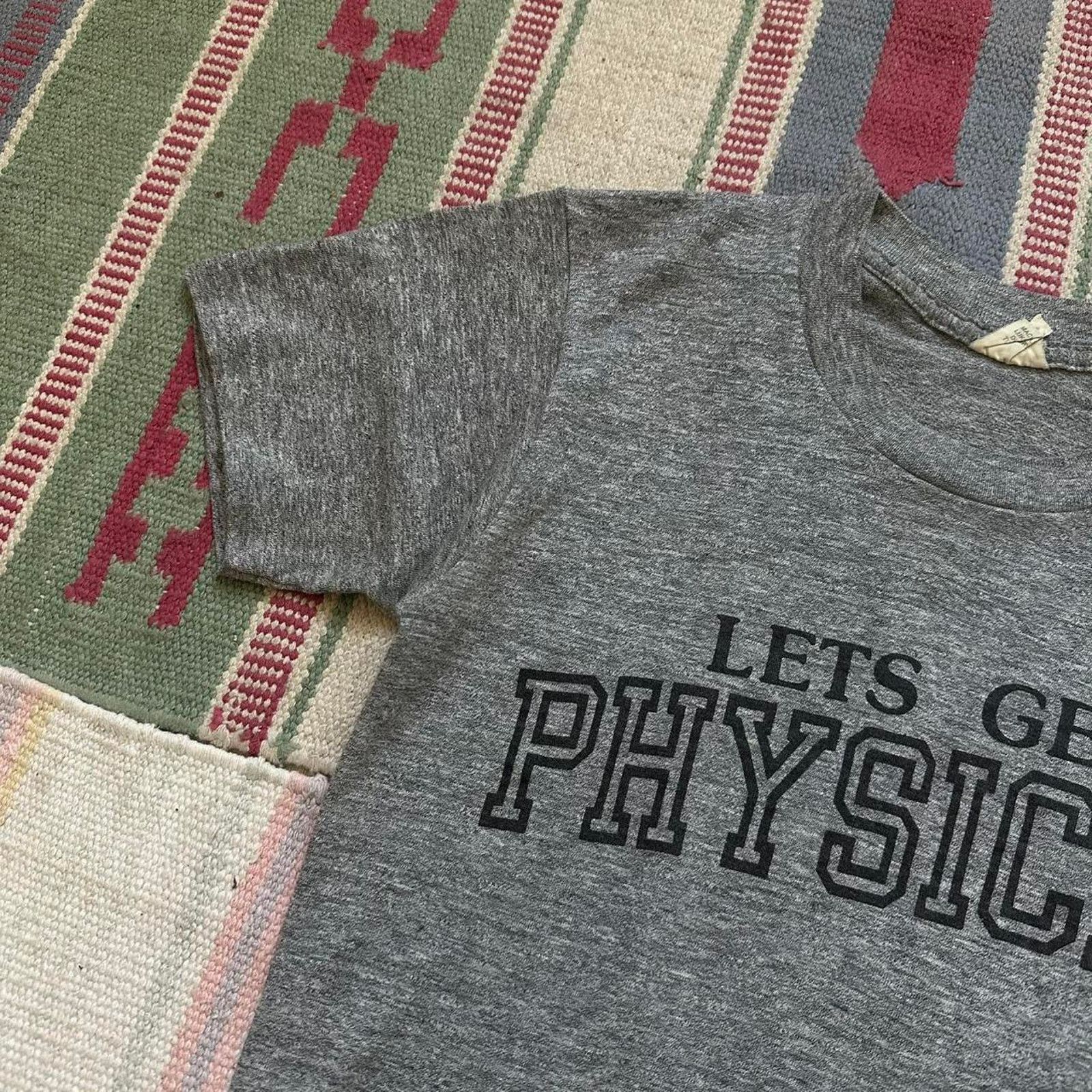 Vintage Rare Vintage 70s Lets Get Physical Thin Funny Graphic Tee Size US S / EU 44-46 / 1 - 5 Thumbnail
