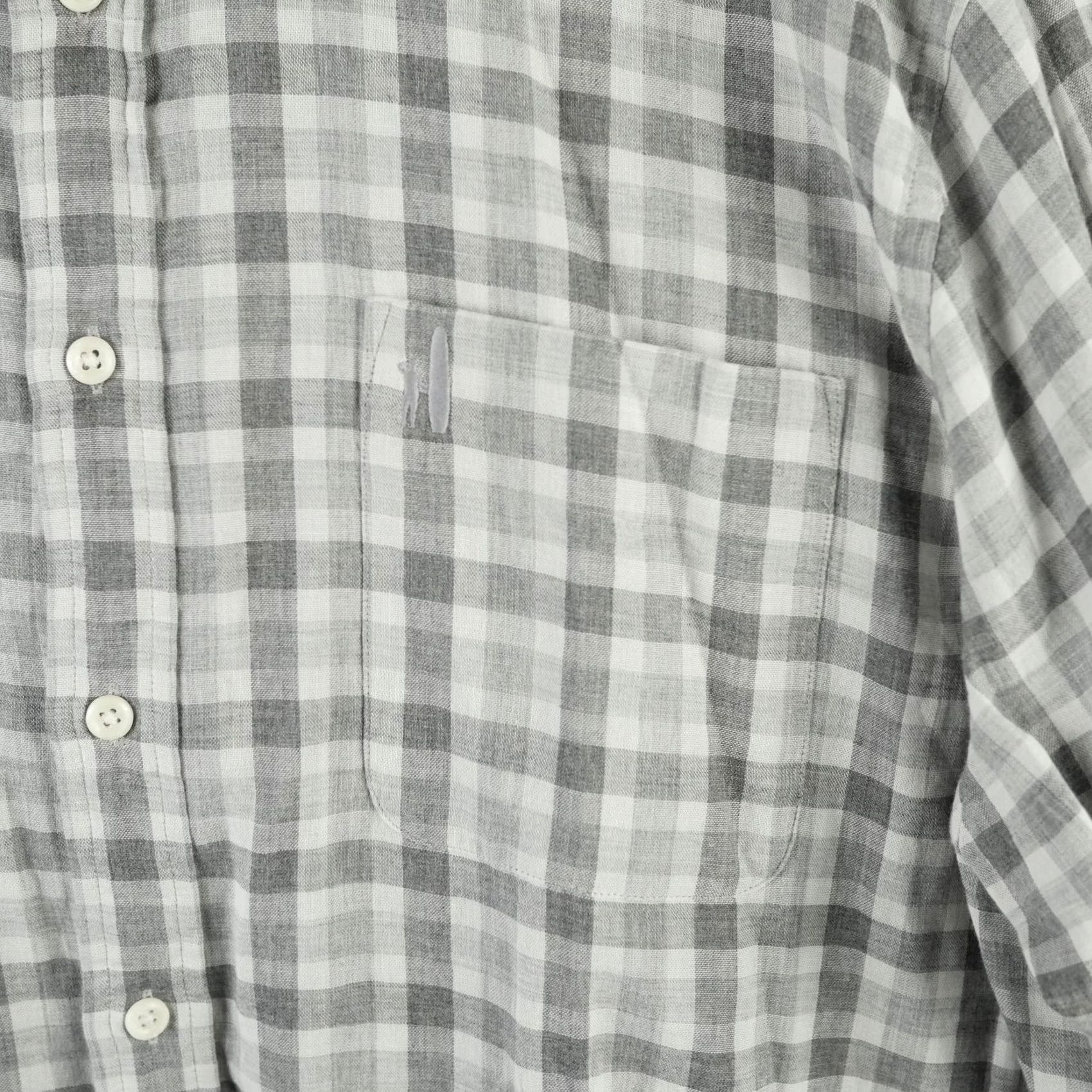 johnnie-O johnnie-O Shirt Mens XL Gray Check Button Up Long Sleeve Hangin Out Casual Size US XL / EU 56 / 4 - 2 Thumbnail