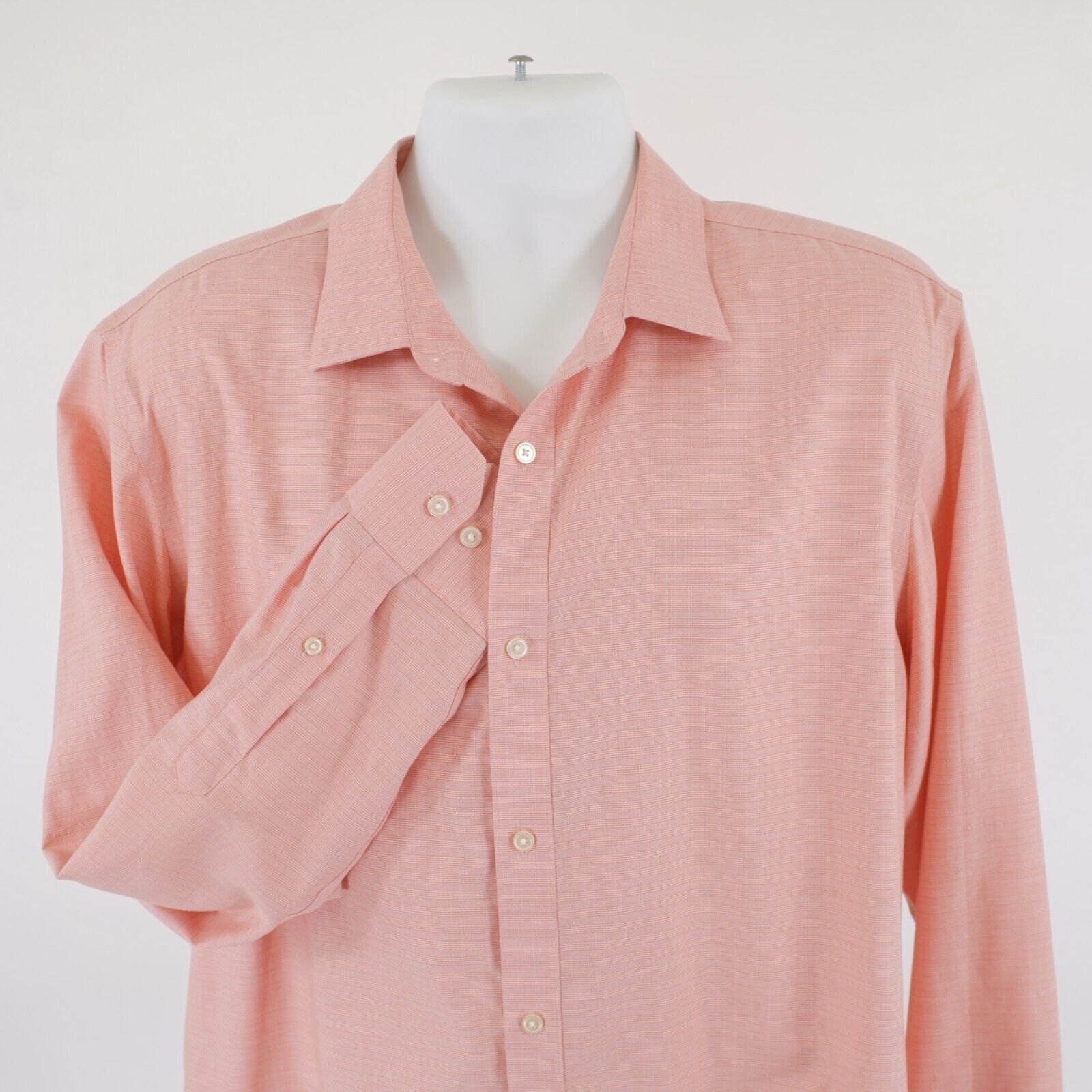 Banana Republic Banana Republic Non-Iron Standard Fit Pink Plaid XL Collared Size US XL / EU 56 / 4 - 1 Thumbnail