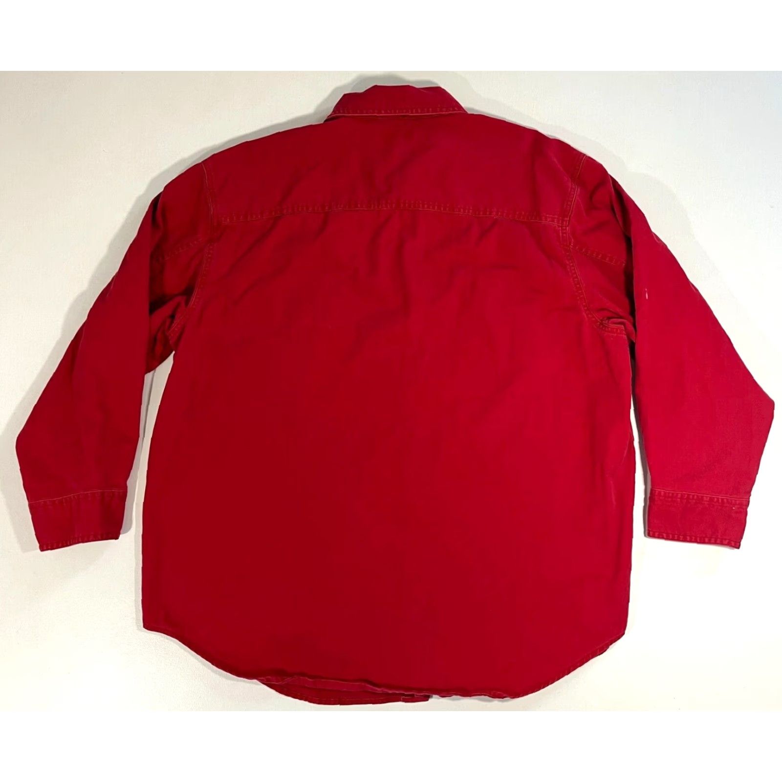 Levi's VINTAGE Levi's Men’s Denim Work Shirt Button-Up XL Red 90s Classic Pockets Long Sleeve Denim Size US XL / EU 56 / 4 - 4 Thumbnail