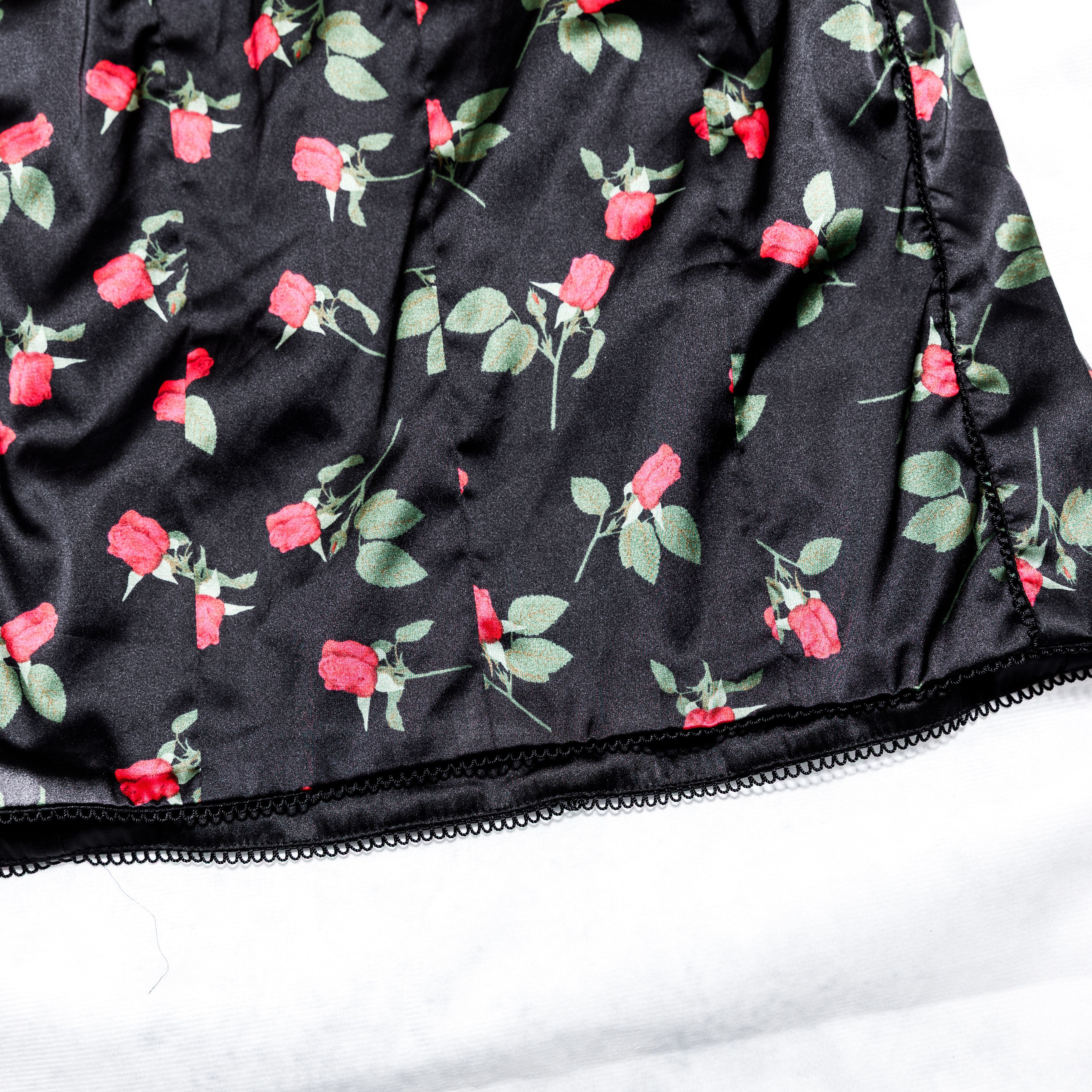 For Love & Lemons For Love And Lemons Mini Dress Black Red Roses XXS Corset Size S / US 4 / IT 40 - 3 Thumbnail