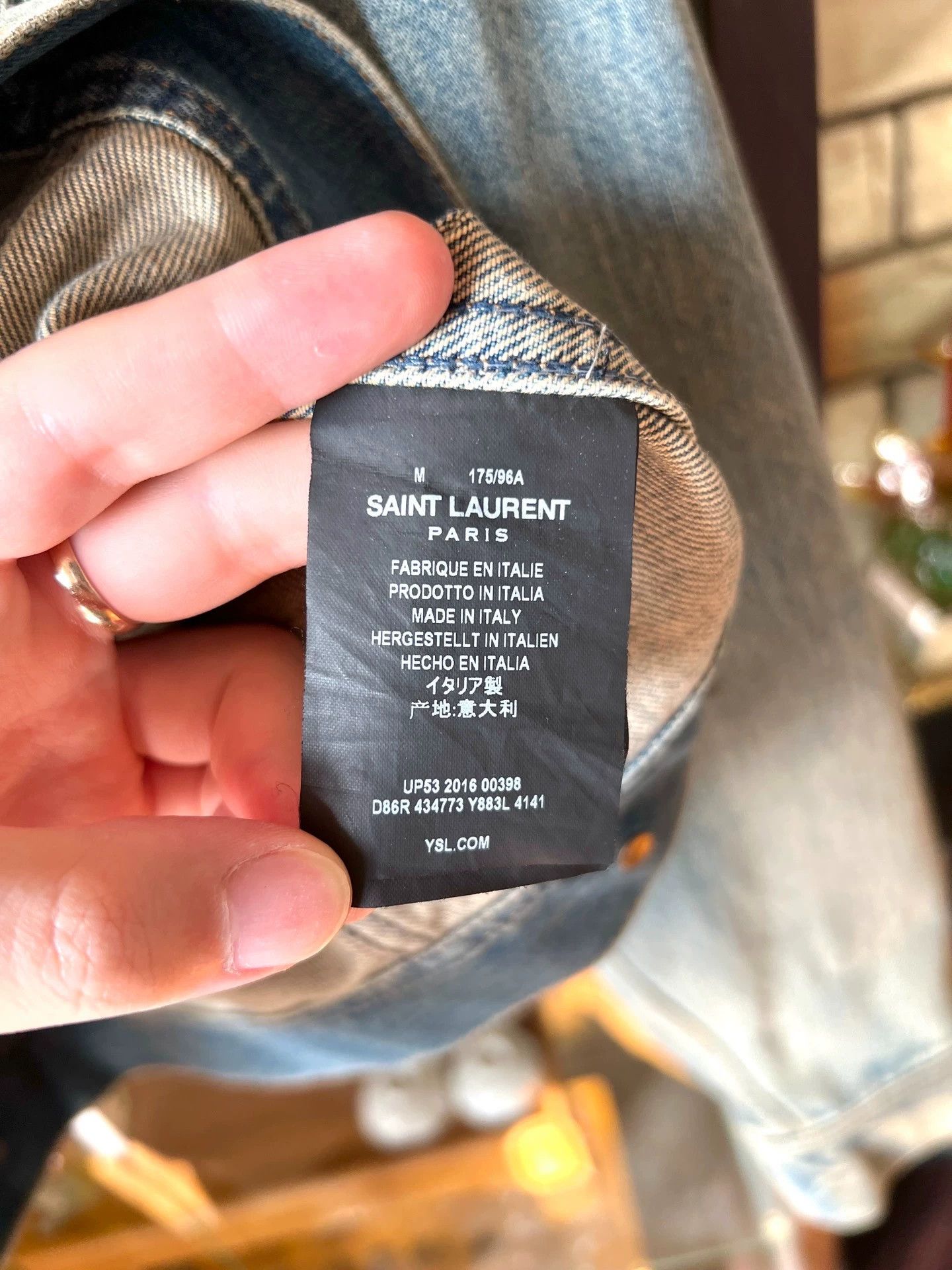 Saint Laurent Paris Saint Laurent 16FW Light Blue Washed Denim Jacket Size US M / EU 48-50 / 2 - 4 Thumbnail
