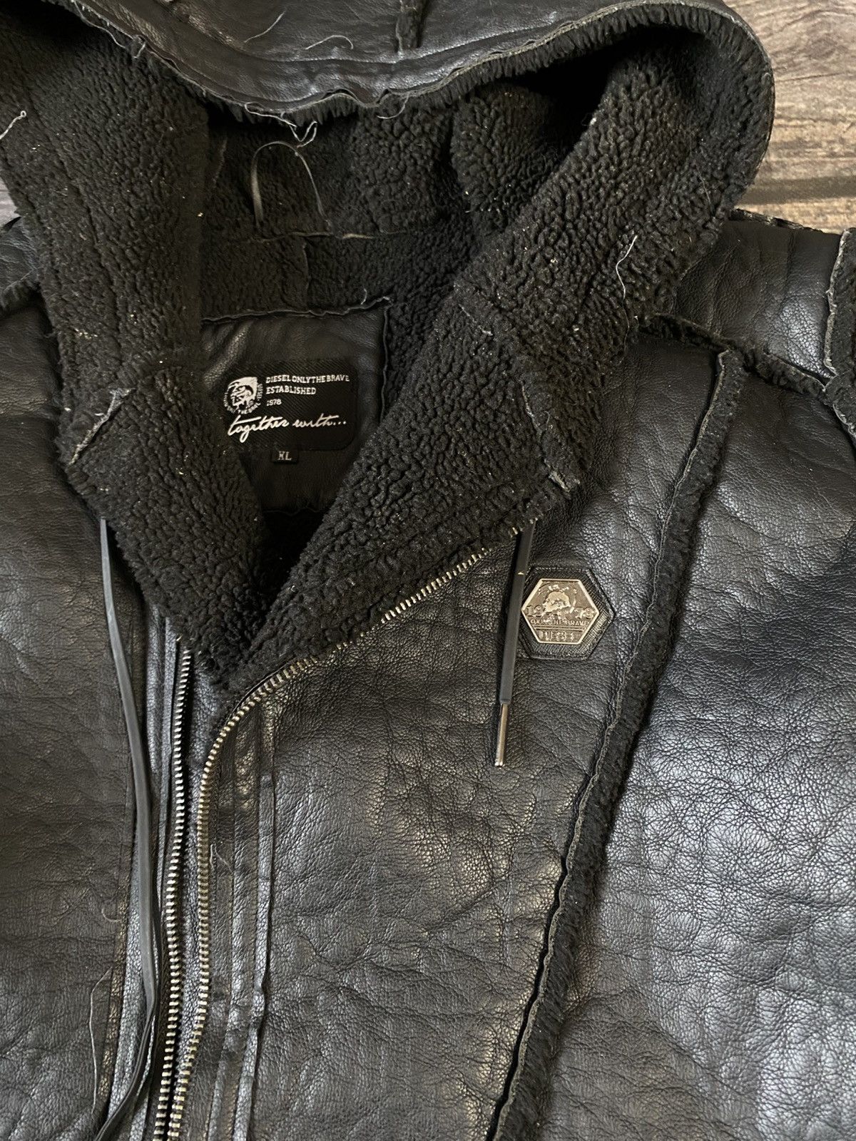 Diesel Diesel Asymmetrical Zip Leather Coat Jacket Size US XL / EU 56 / 4 - 3 Thumbnail