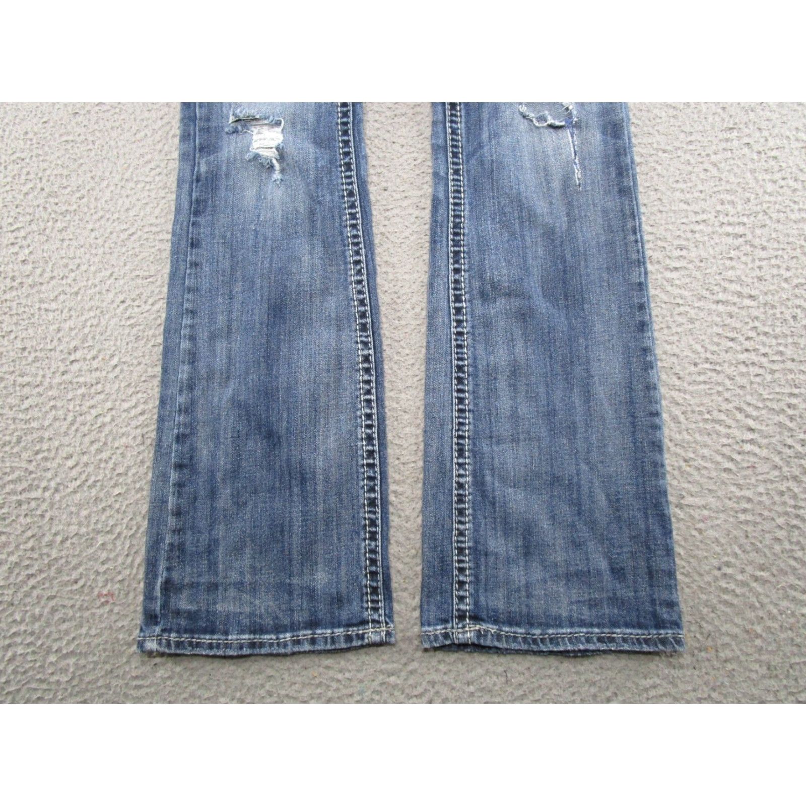 Silver Jeans Co. Silver Jeans Co Aiko Bootcut Distressed Blue Denim Jeans Women's 27X33 Size 27 33 Blue Jeans Distressed 5-Pocket Design Womens Jeans Size 27" / US 4 / IT 40 - 2 Thumbnail