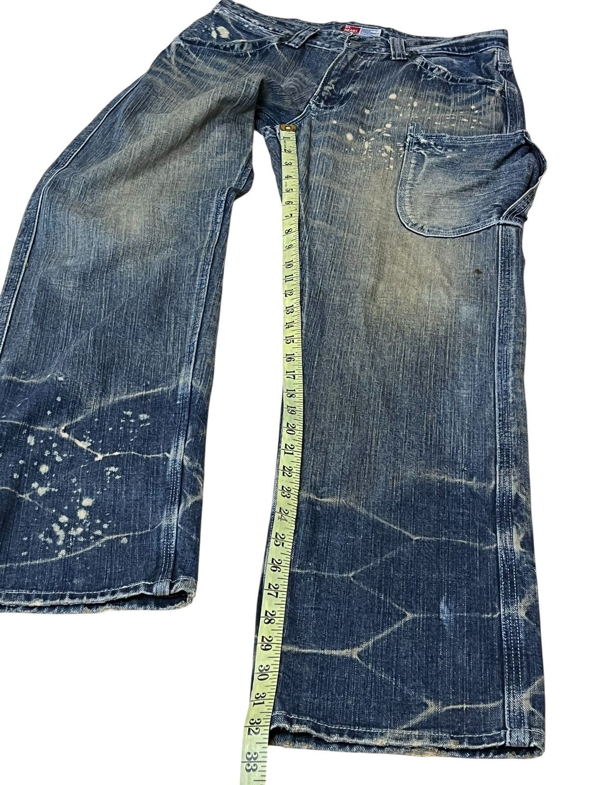 Japanese Brand Sick 90s japanese denim GL HEART mud wash dirty faded jeans Size US 31 - 16 Thumbnail