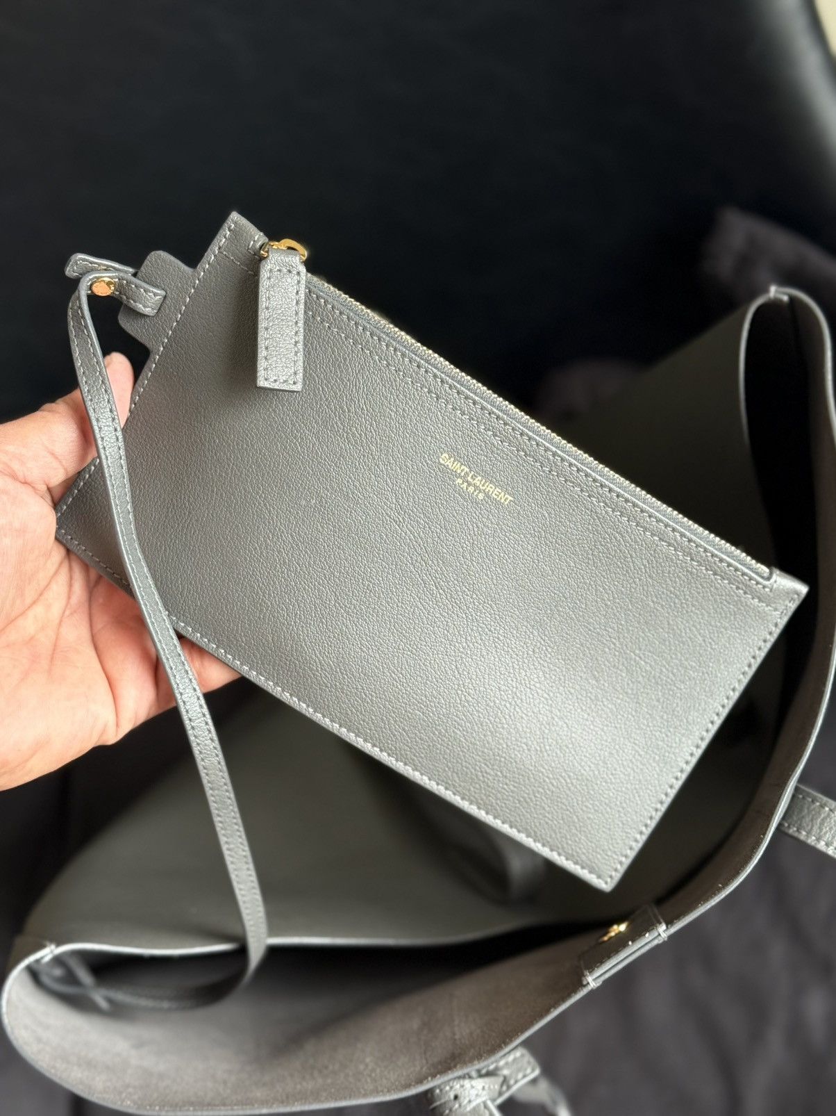 Saint Laurent Paris Saint laurent paris e/w leather tote bag Size ONE SIZE - 7 Thumbnail