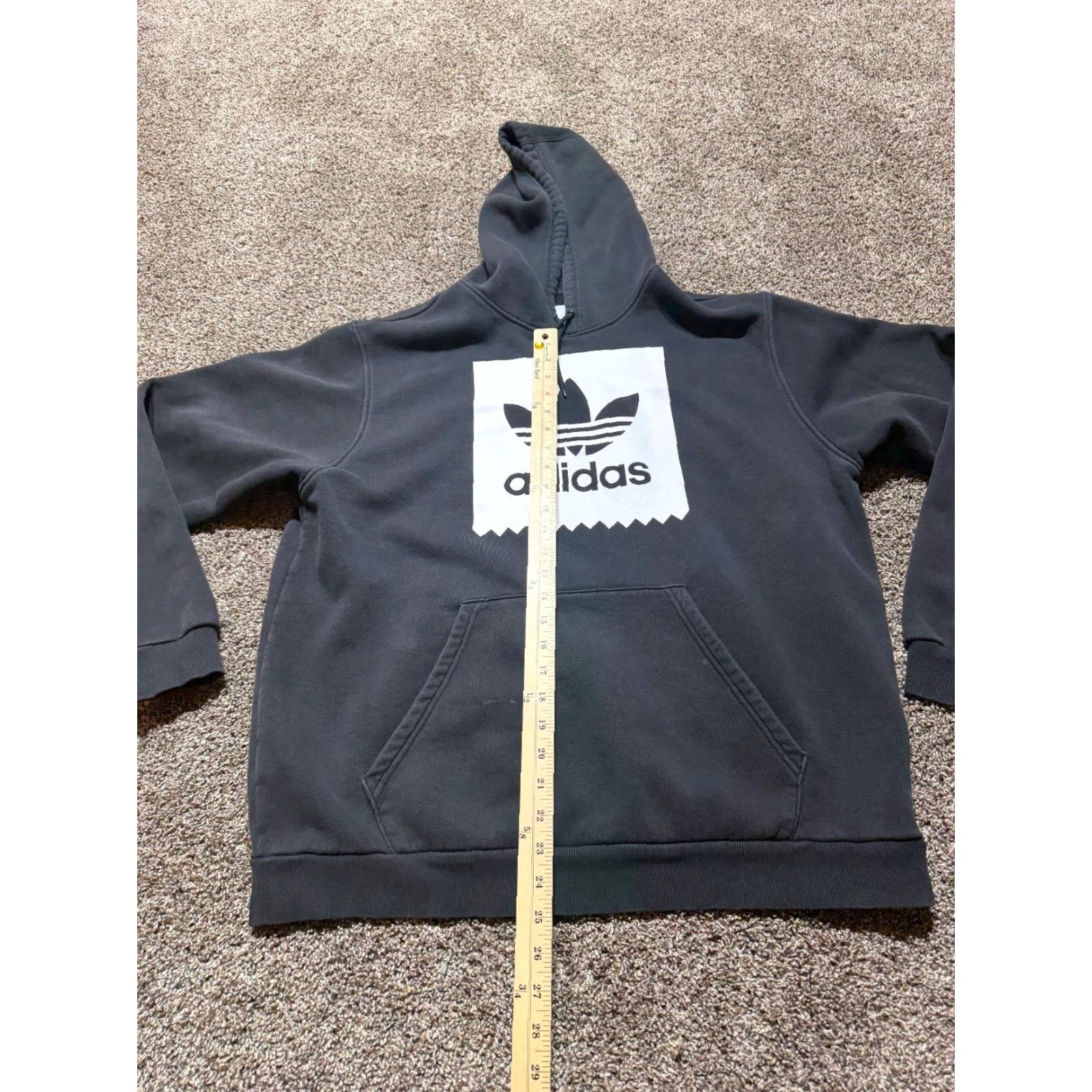 Adidas Adidas Mens Hoodie Pullover Regular Size L Black - Trefoil Logo, Fleece, Long Sleeve, Gym & Training, Original Line Size US L / EU 52-54 / 3 - 4 Thumbnail