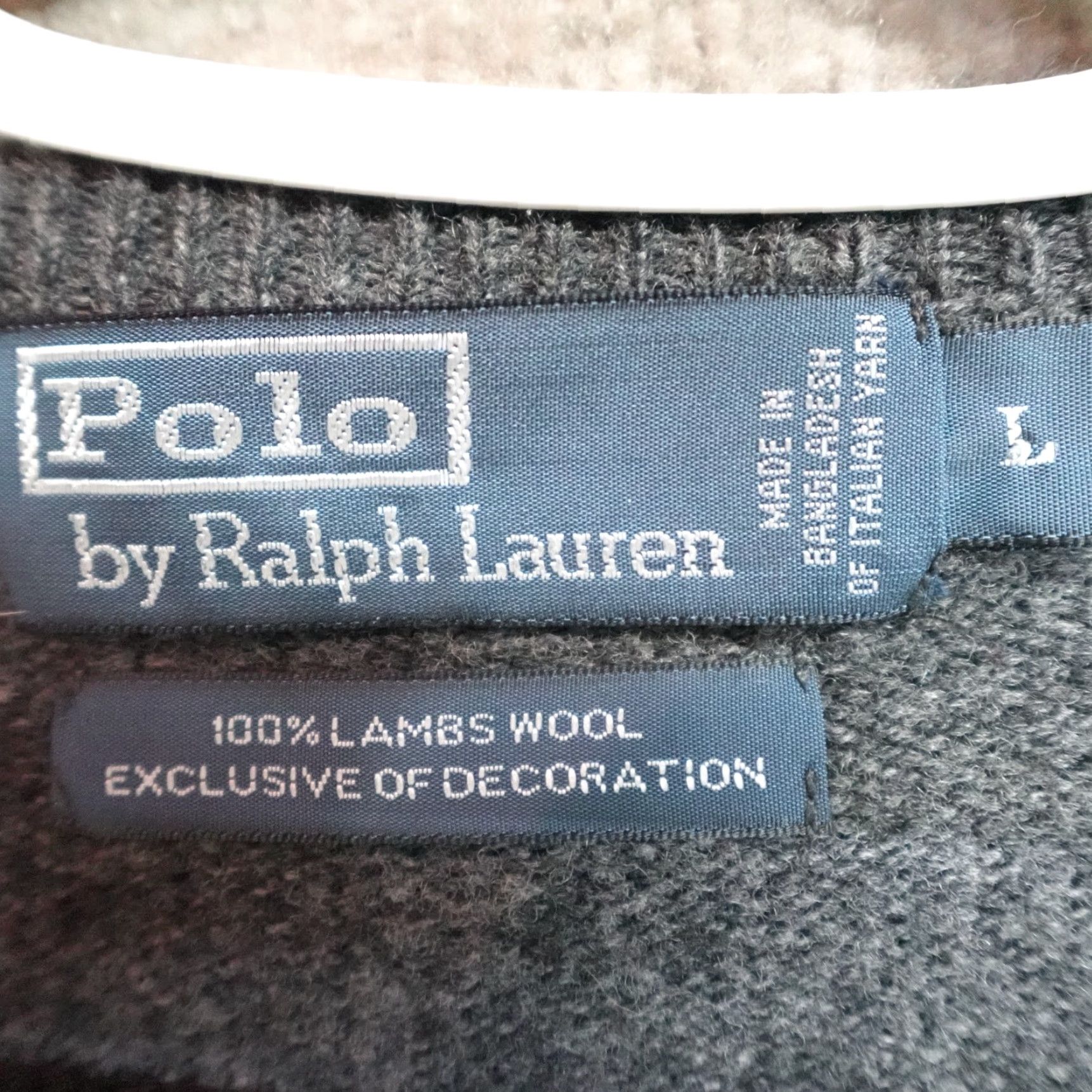Polo Ralph Lauren Polo Ralph Lauren Sweater Wool V-Neck Large Gray Solid Pullover Men/L; L Size US L / EU 52-54 / 3 - 2 Thumbnail