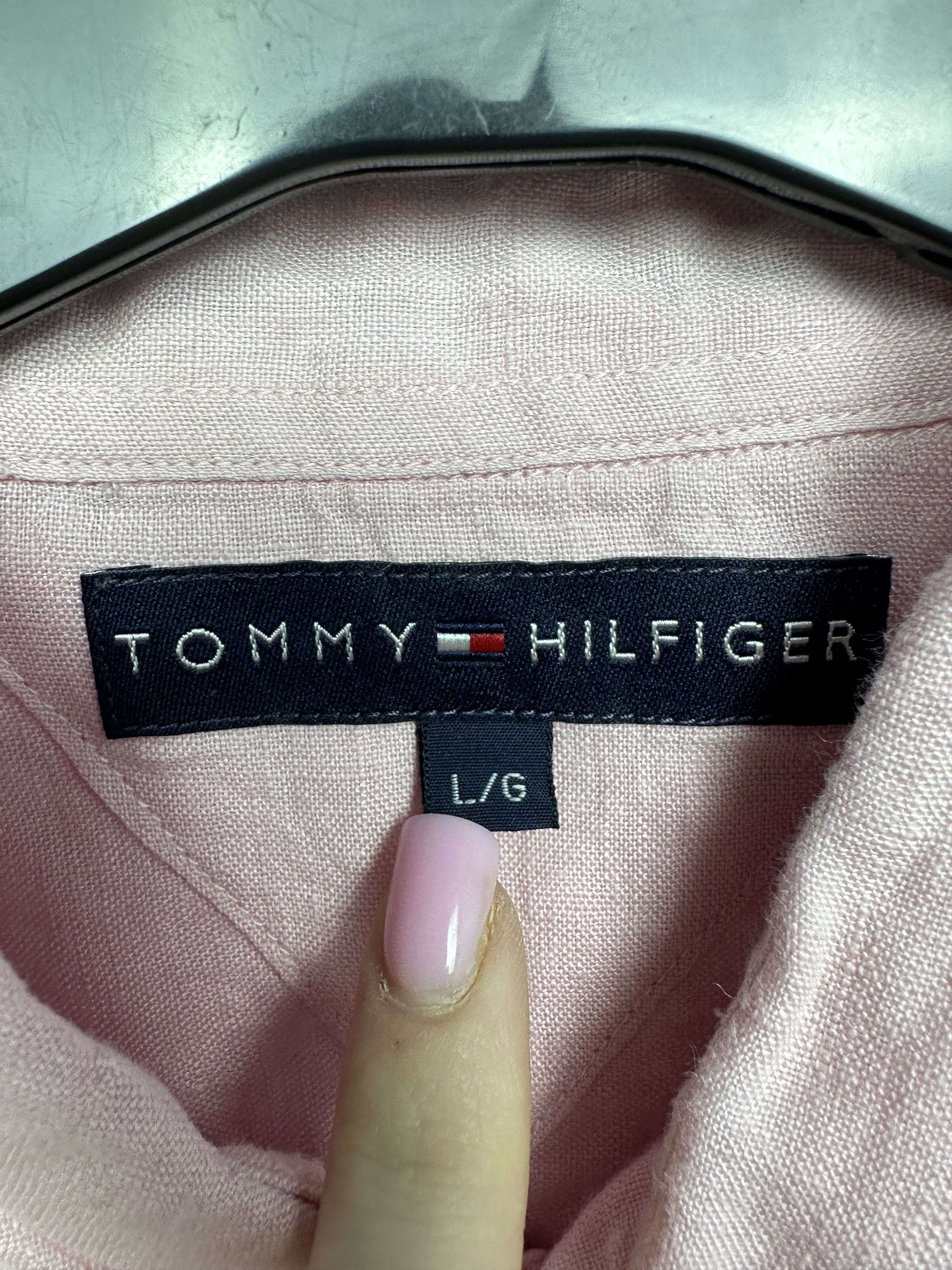 Tommy Hilfiger × Vintage Tommy Hilfiger Vintage Mens LINEN Long Sleeve Shirt Size US L / EU 52-54 / 3 - 4 Thumbnail