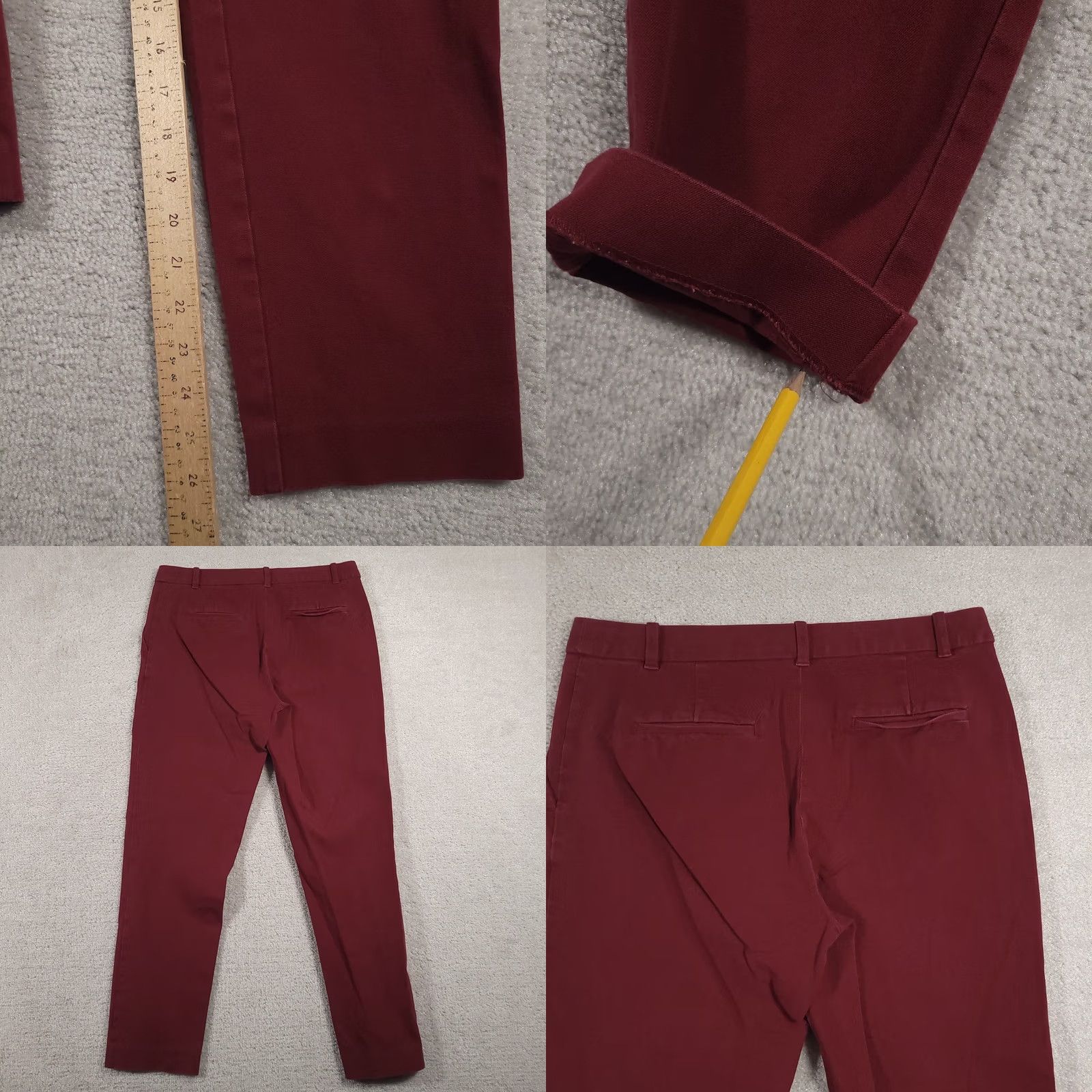 Brooks Brothers Brooks Brothers Pants Womens 6 Red Burgundy Slim Fit Stretch Dress Ankle Office Size 28" / US 6 / IT 42 - 9 Thumbnail