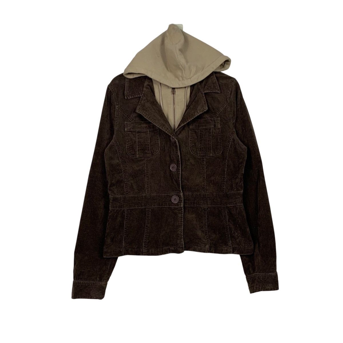 Other NORI Double Layer Hoodie Corduroy Jacket #2411-C108 Size XL / US 12-14 / IT 48-50 - 1 Thumbnail