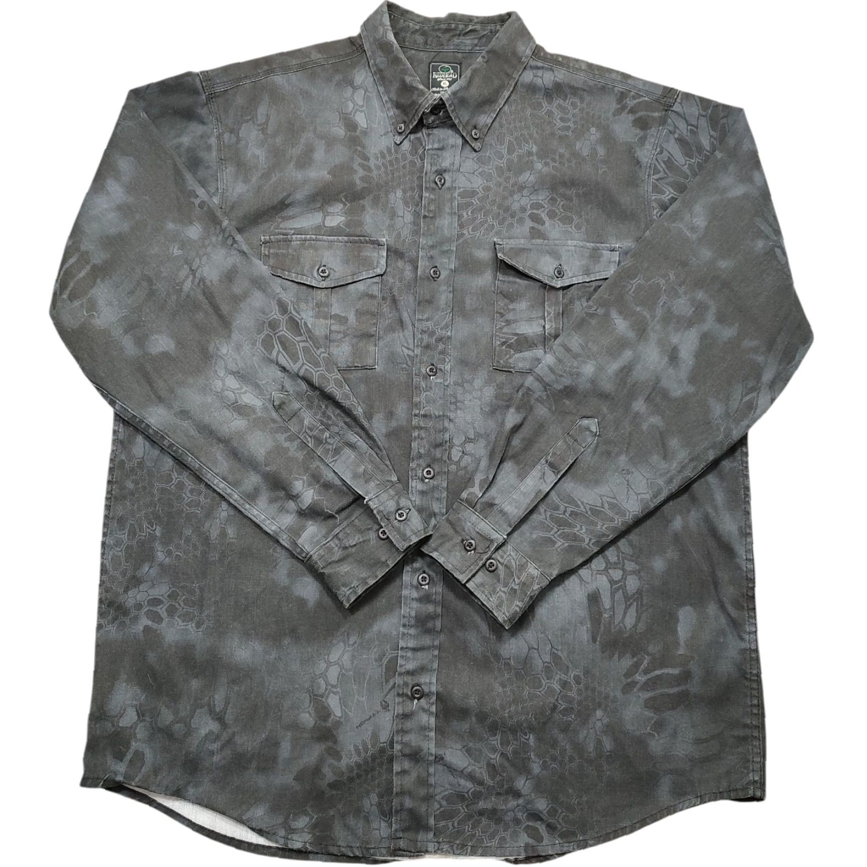 Vintage VINTAGE RedHead Mens Button-Down Shirt XL Black Camouflage Graphic 90s Retro Outdoor Nature Animals USA Mens Shirt XL Black Camouflage Button-Down Size US XL / EU 56 / 4 - 2 Thumbnail