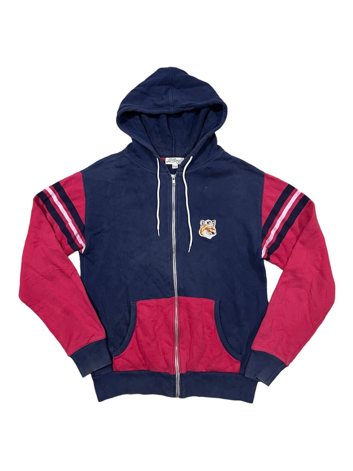 Maison Kitsune Paris 3 Bar Two Tones Zipper Hoodie