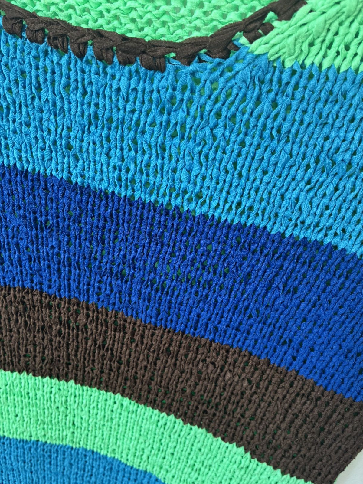 Pleats Please Issey Miyake Pleats Pleats Striped Crotchet Knit Short Sleeve Top Size M / US 6-8 / IT 42-44 - 17 Thumbnail
