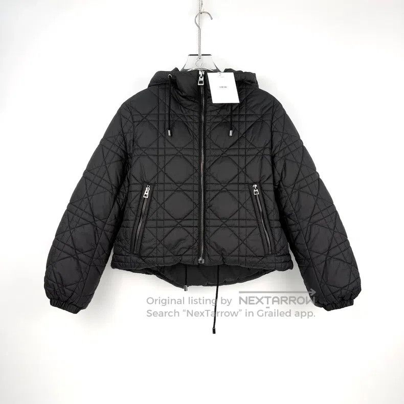 Dior Dior Black Embroidered Bee Hooded Down Jacket Size XS / US 0-2 / IT 36-38 - 3 Thumbnail