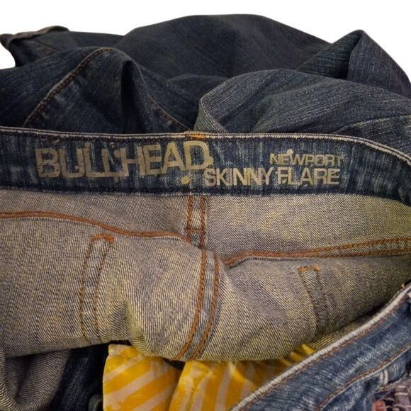 Bullhead Denim Co. Bullhead 13R Womens Newport Skinny Flare Jeans Blue Denim Di Size US 35 - 12 Thumbnail
