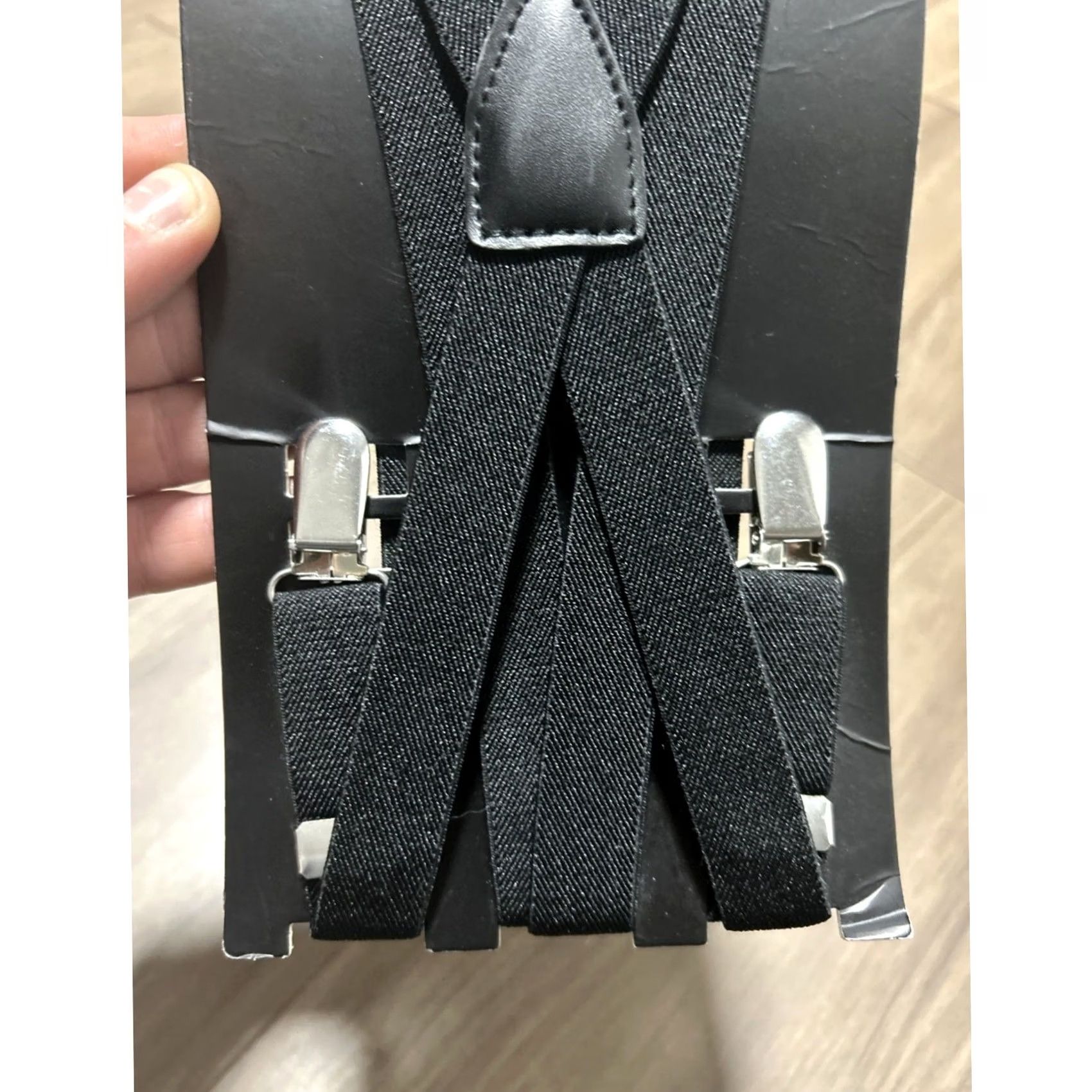 Vintage J. Ferrar JF Black Adjustable Elastic Suspenders Casual Preppy One Size Men Clips Suspenders Size 44L - 3 Thumbnail