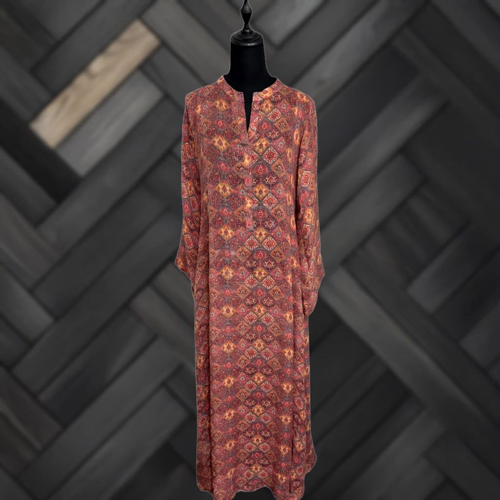 Vintage Beautiful Printed Long Maxi Dress Size Large Size L / US 10 / IT 46 - 1 Thumbnail