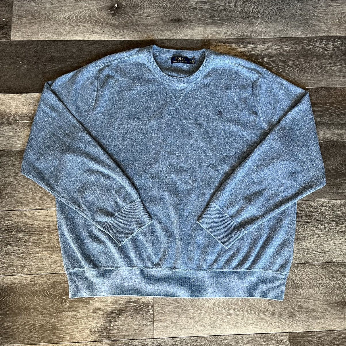 Polo Ralph Lauren Polo Ralph Lauren Heather Blue Basic Logo Crewneck Sweater Size US XXL / EU 58 / 5 - 1 Thumbnail
