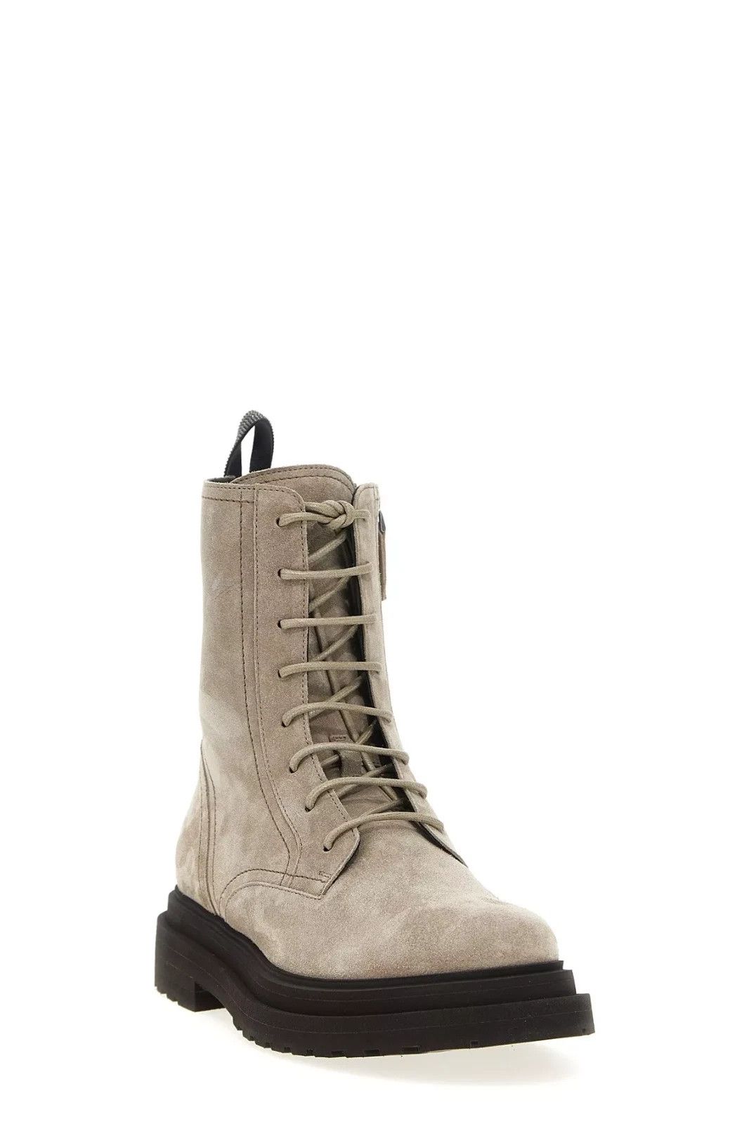 Brunello Cucinelli BRUNELLO CUCINELLI Monile Gray Suede Combat Boots Size US 10 / IT 40 - 2 Thumbnail
