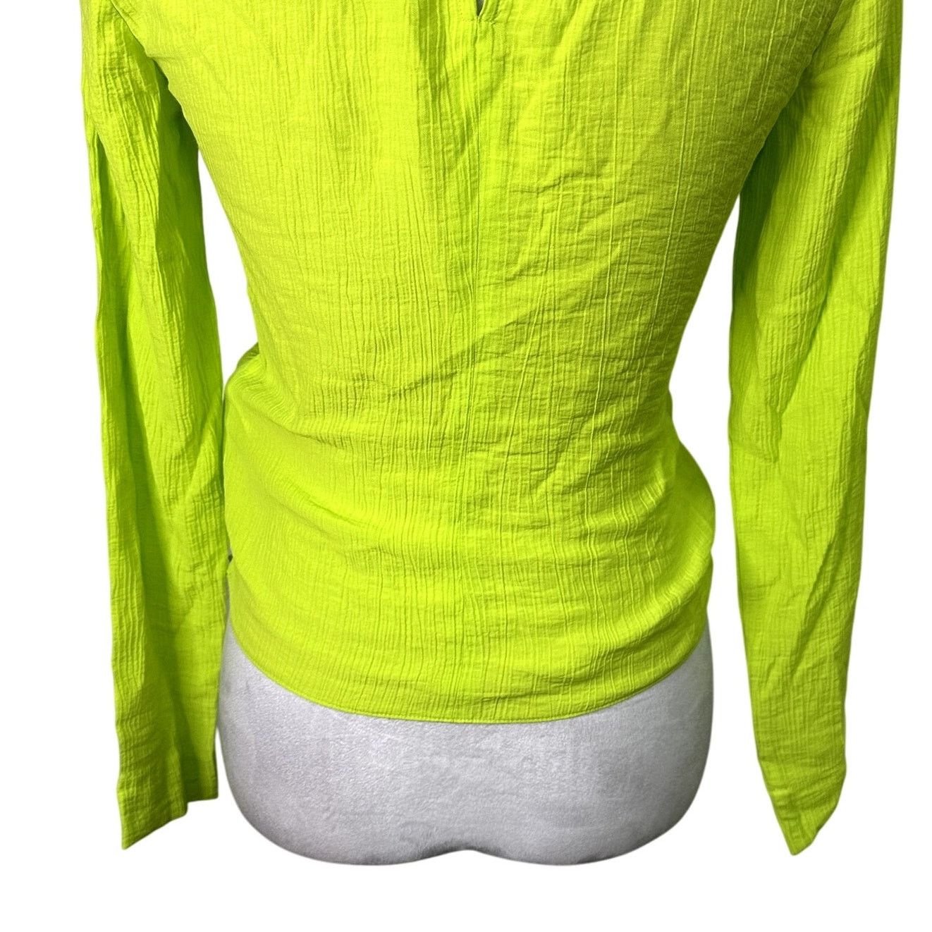 Topshop Topshop Long Sleeve Blouse Tie Ruched Green Women's 2 NWOT Size XS / US 0-2 / IT 36-38 - 7 Thumbnail