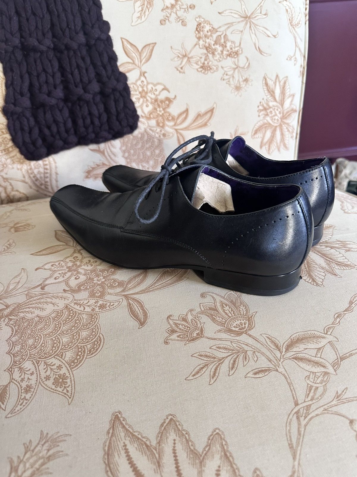 Kurt Geiger Squire square toe black leather derby shoes Size US 9 / EU 42 - 4 Thumbnail