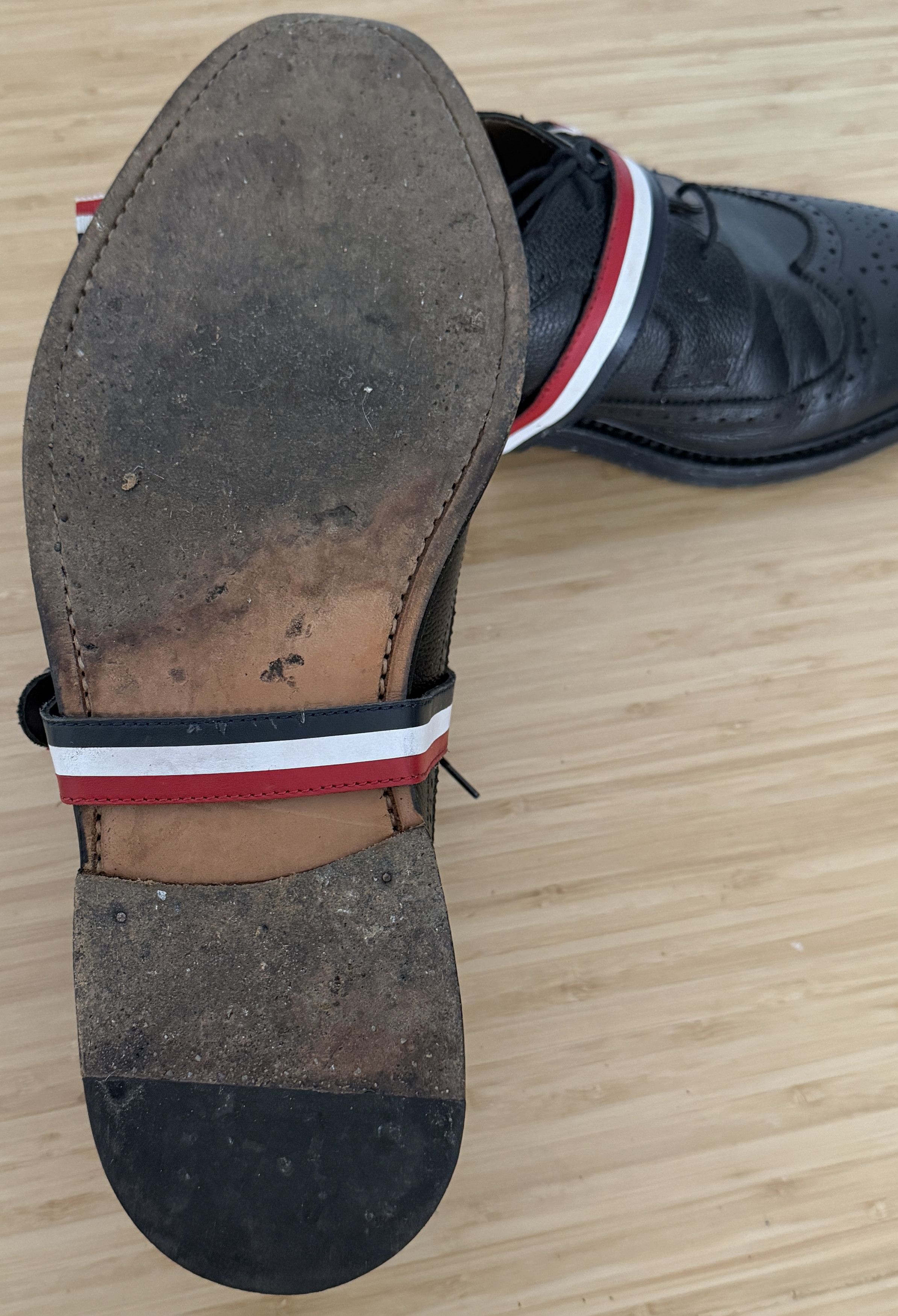 Thom Browne Rare Thom Browne Longwing Grosgrain Strap Leather Sz 12 Size US 12 / EU 45 - 10 Thumbnail