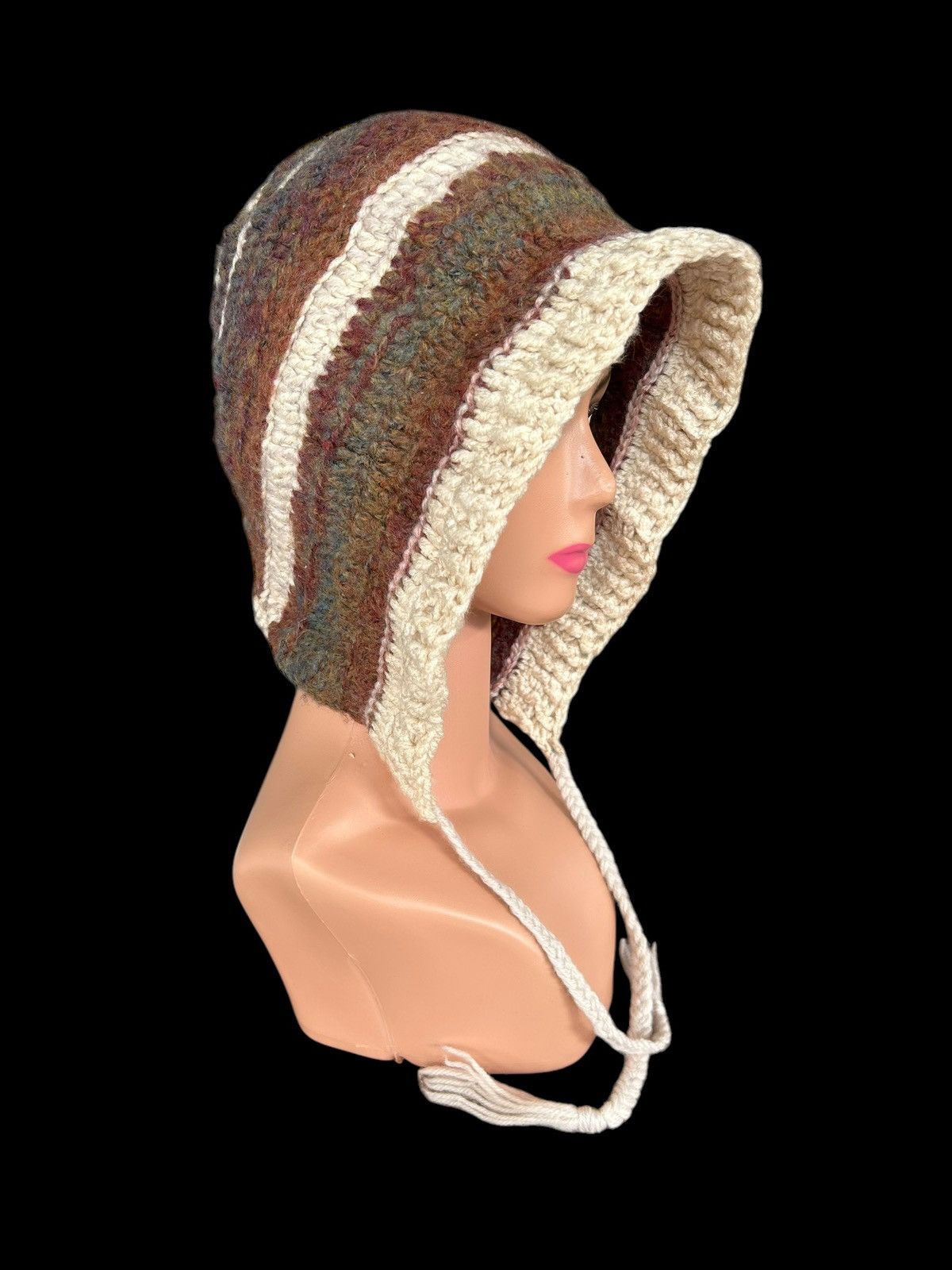 Japanese Brand × Kapital × Vintage Crochet Knitted Handmade hairy Beanie Hats Rare Size ONE SIZE - 4 Thumbnail