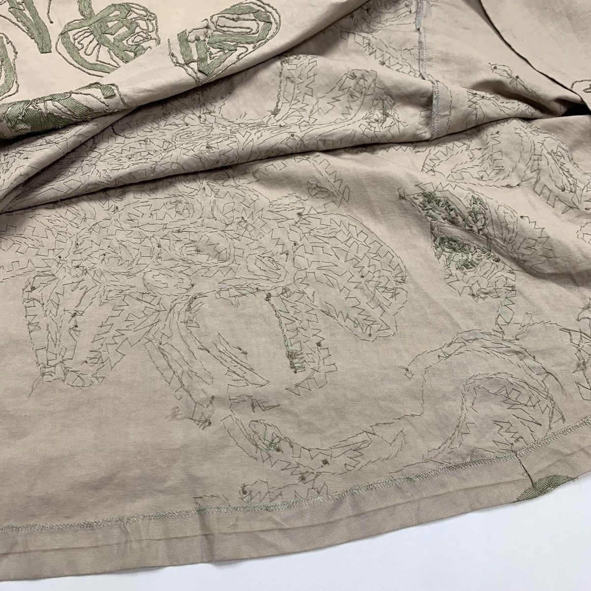 Dries Van Noten DRIES VAN NOTEN Embroidered flowers linen skirt 00s vintage Size 26" / US 2 / IT 38 - 15 Thumbnail