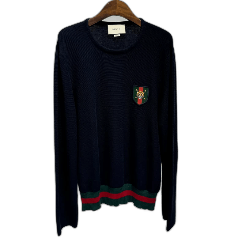 Gucci Gucci Tiger Head Embroidered Sweater Size US M / EU 48-50 / 2 - 1 Thumbnail