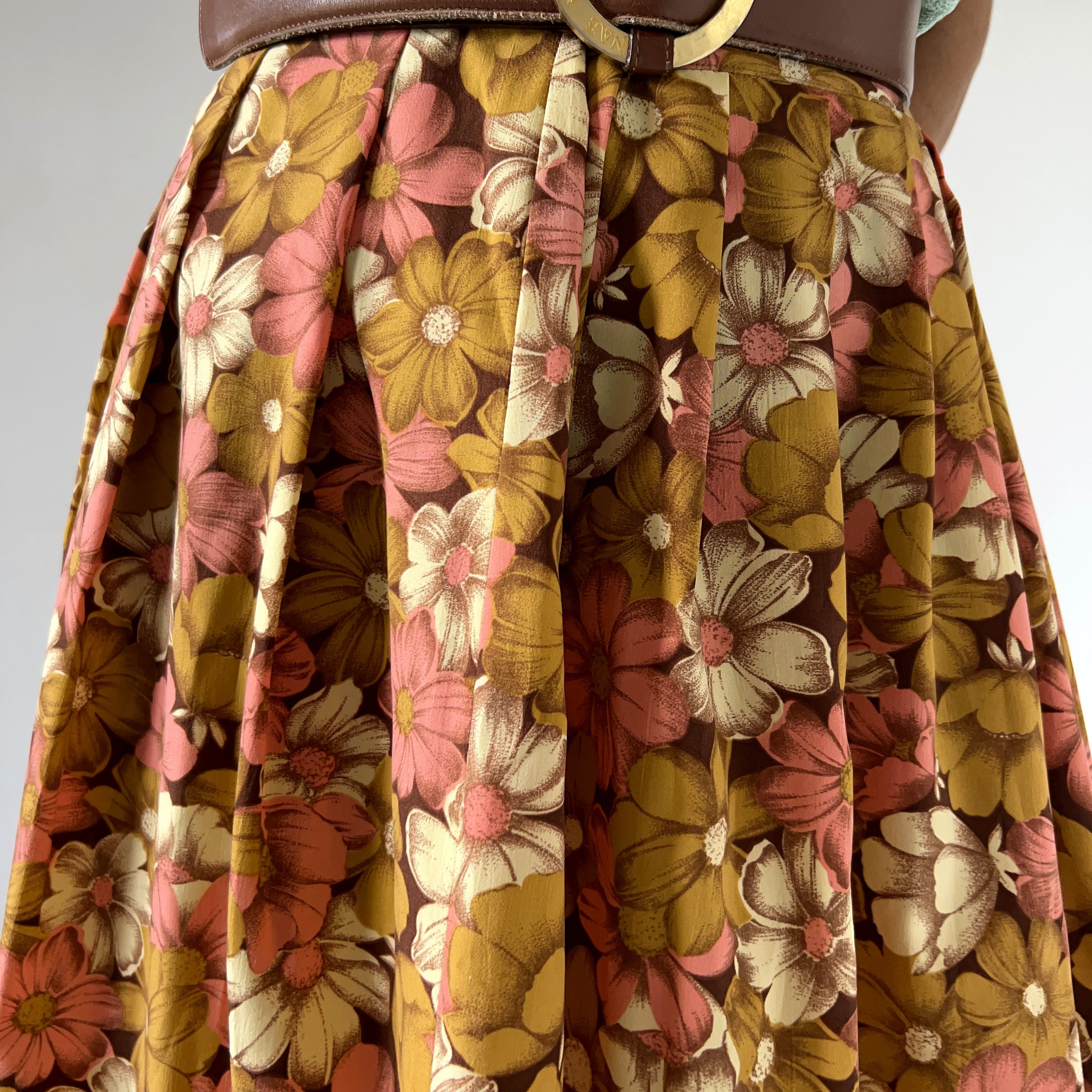 Handmade × Vintage Vintage 70s flower power skater skirt Size 30" / US 8 / IT 44 - 3 Thumbnail
