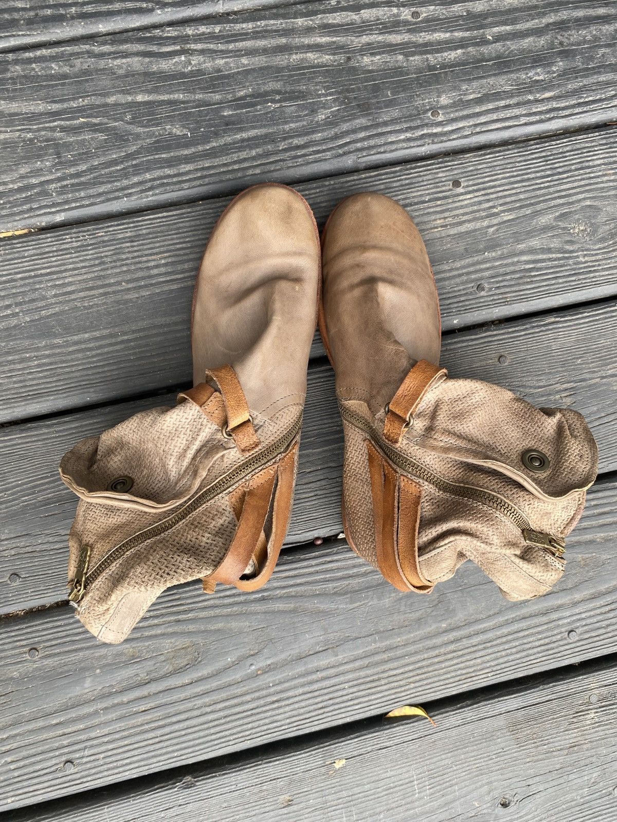 A.S.98 INSANE DISTRESSED ZIP/SNAP/STRAP BOHO 42 size AS98 BOOTS Size US 9 / EU 42 - 2 Thumbnail