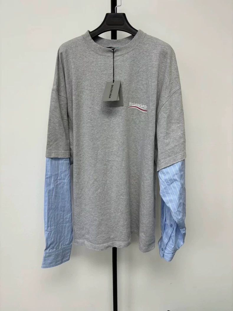 Balenciaga Balenciaga Embroidered Coke Fake Two-Piece Long Sleeve T-S Size US S / EU 44-46 / 1 - 1 Thumbnail