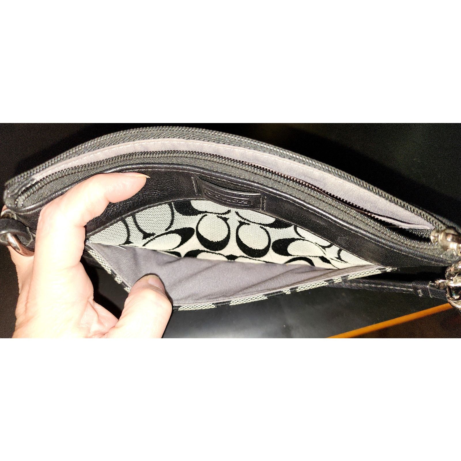 Coach Coach Signature gray black wristlet clutch bag Size ONE SIZE - 4 Thumbnail
