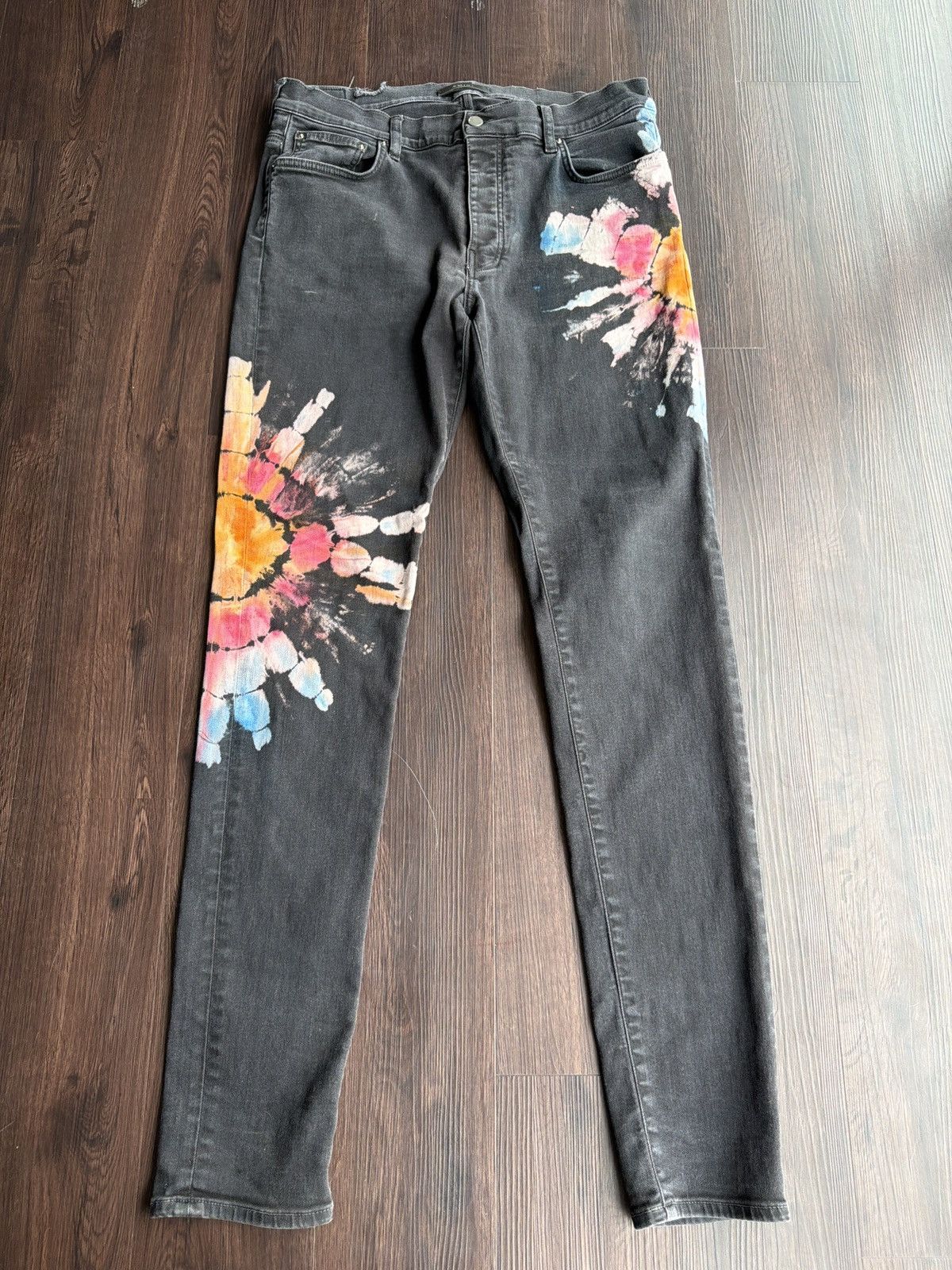 Amiri Tie Dye Black Jeans