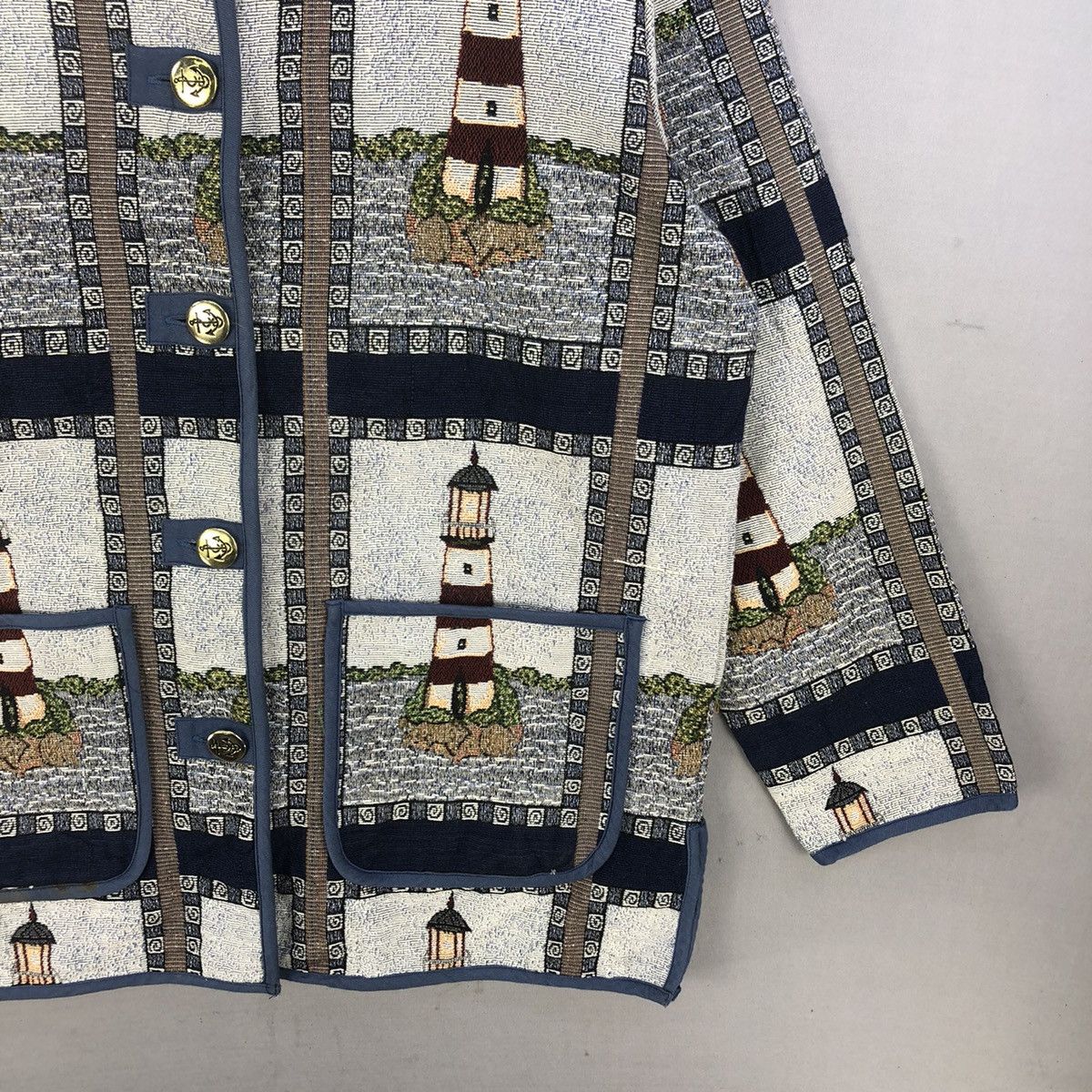 Blair Vintage 2000s Blair Light House Motif Button Up Twill Jacket Size M / US 6-8 / IT 42-44 - 3 Thumbnail