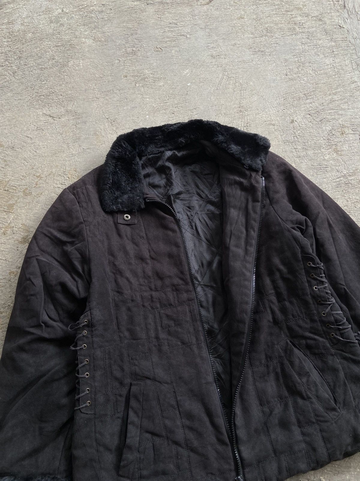 Japanese Brand 2000s Japanese Brand - Vkei Apocalypse Style Trim Fur Jacket Size L / US 10 / IT 46 - 4 Thumbnail