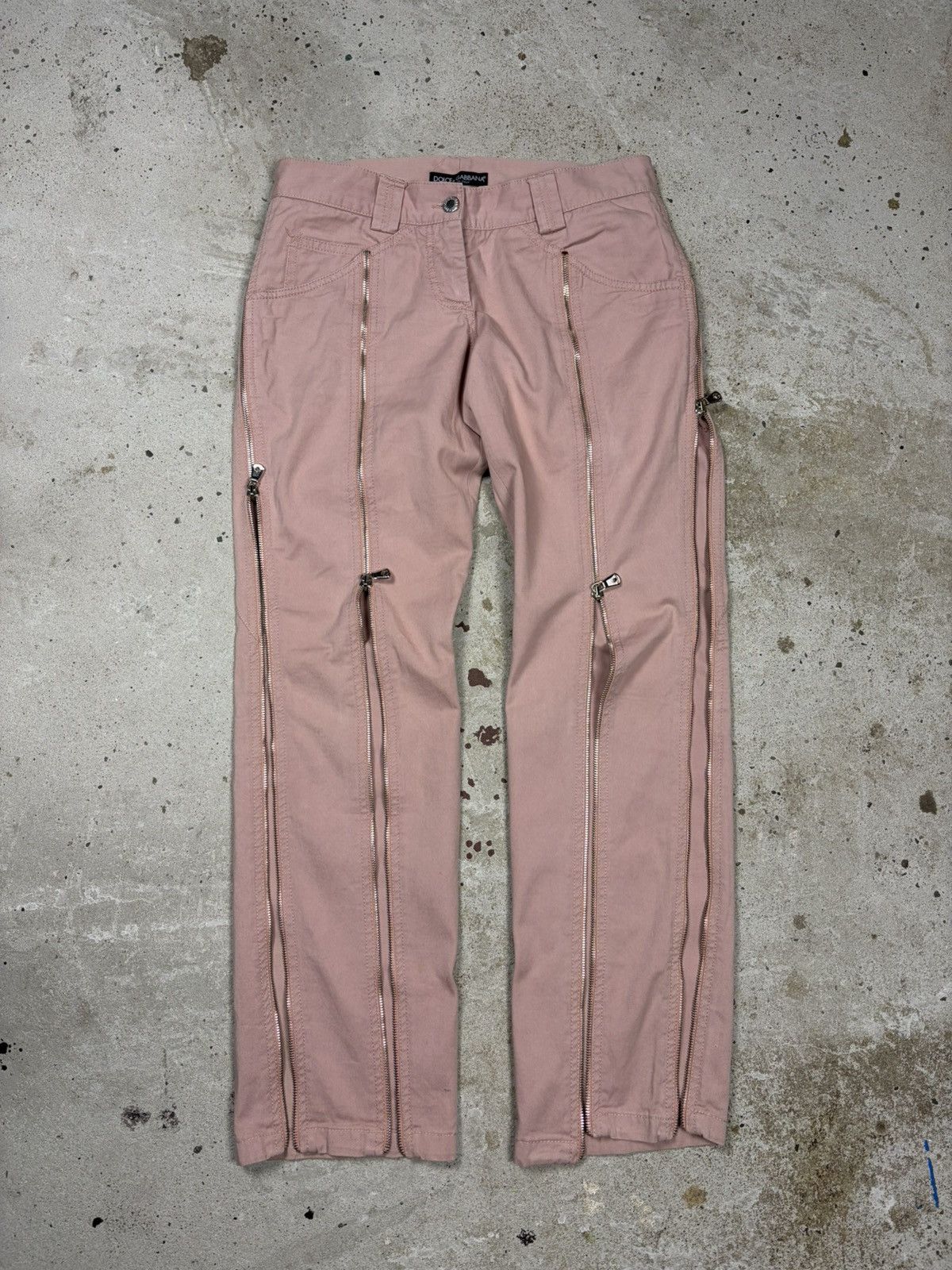 Dolce & Gabbana SS 2003 Dolce & Gabbana Sex Pink Multi Zippers Pants Size 26" / US 2 / IT 38 - 2 Thumbnail
