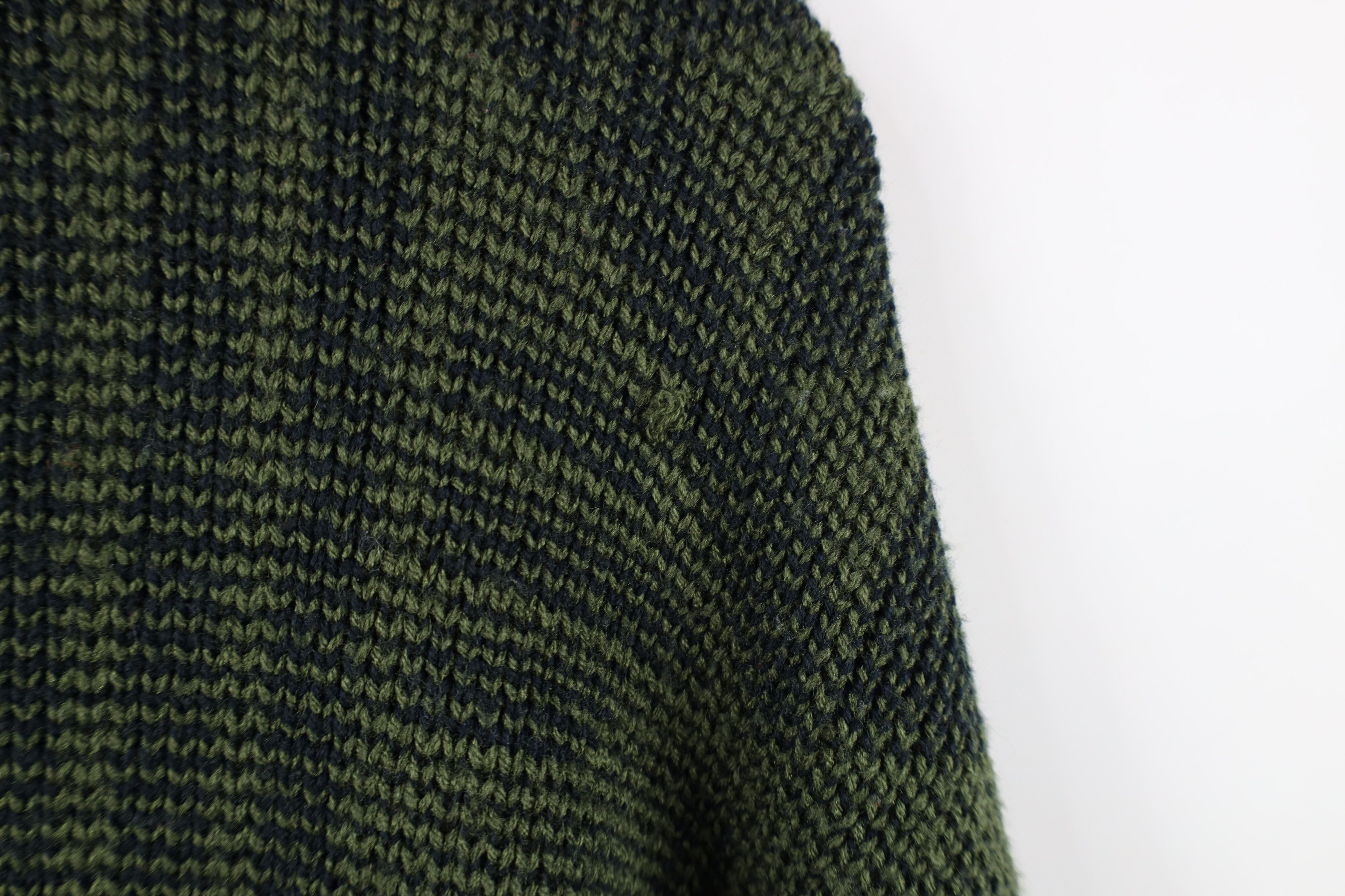 Vintage Vintage 90s Streetwear Patch Diamond Knit Sweater Green Size US M / EU 48-50 / 2 - 9 Thumbnail