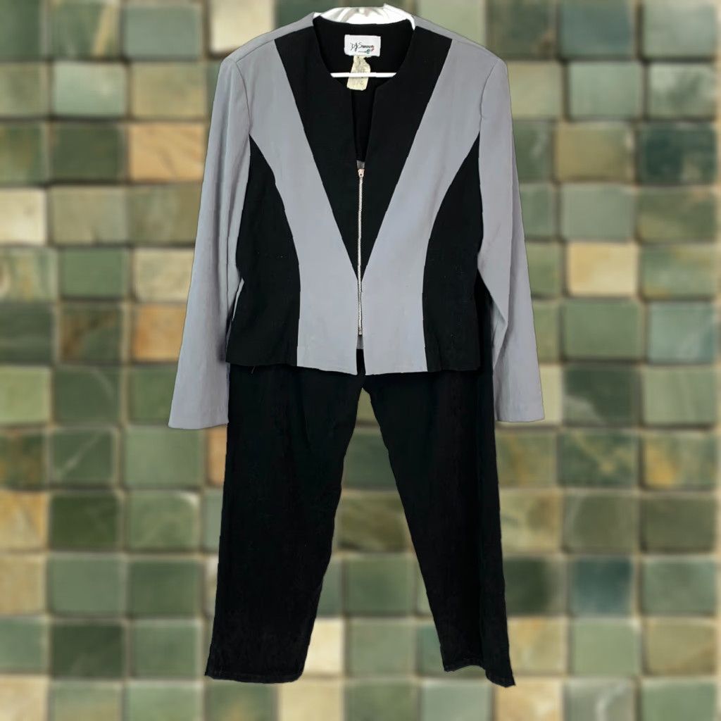 Vintage VINTAGE DJ Summers 80s Black Blazer Pants Suit Womens 14/Adult Regular 2-Piece Set Size 36" / US 14 / IT 50 - 1 Thumbnail