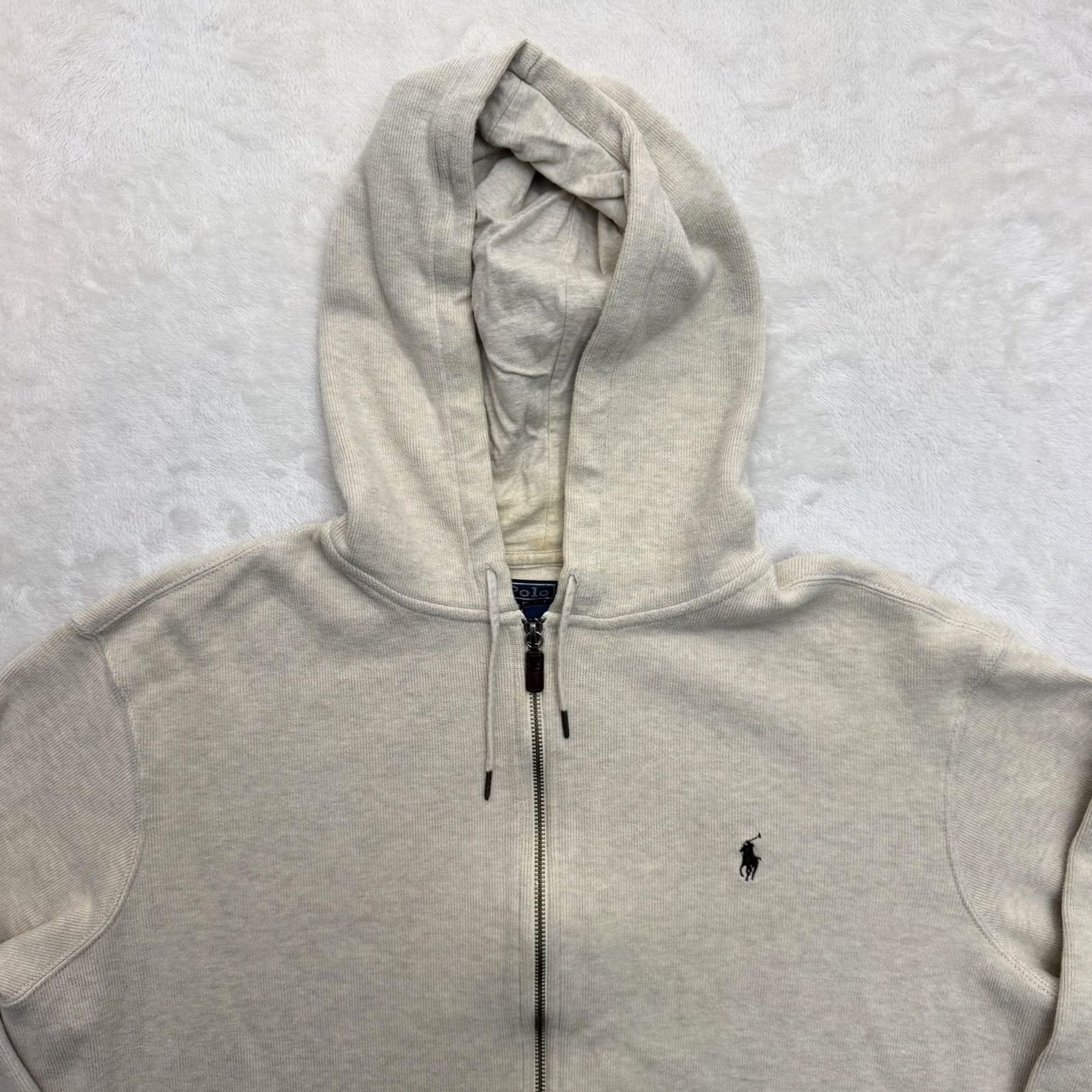 Polo Ralph Lauren Polo Ralph Lauren Hoodie Jacket Mens 2XL Beige Full Zip Fleece Pony Sweatshirt Size US XXL / EU 58 / 5 - 2 Thumbnail