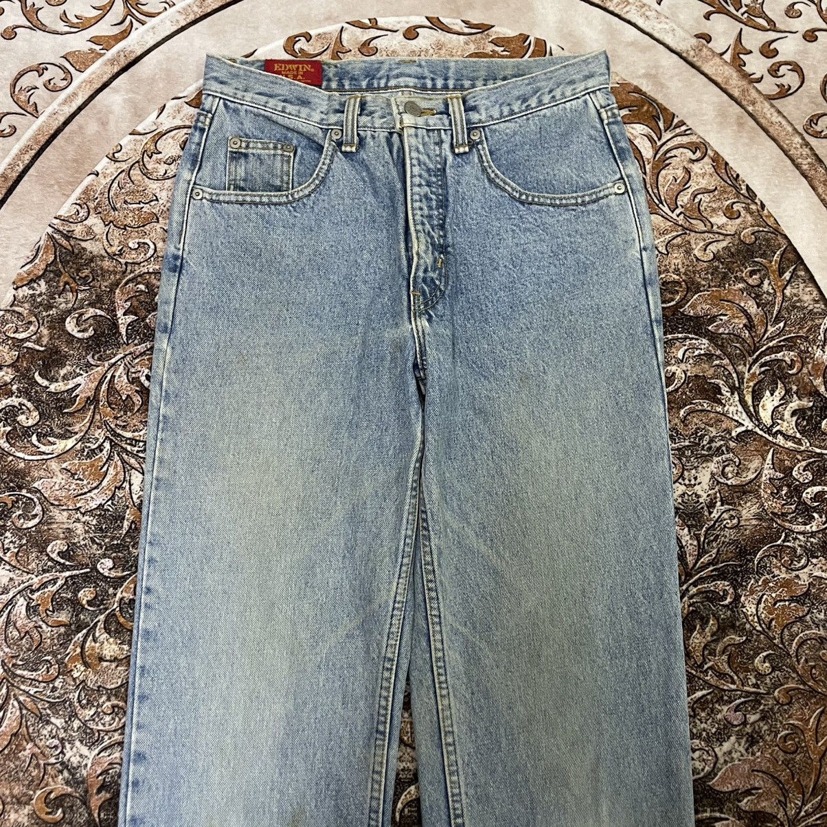Edwin 🔥Vintage 80s Edwin USA Made Stoned Washed Dirty Denim Jeans Size US 29 - 2 Thumbnail