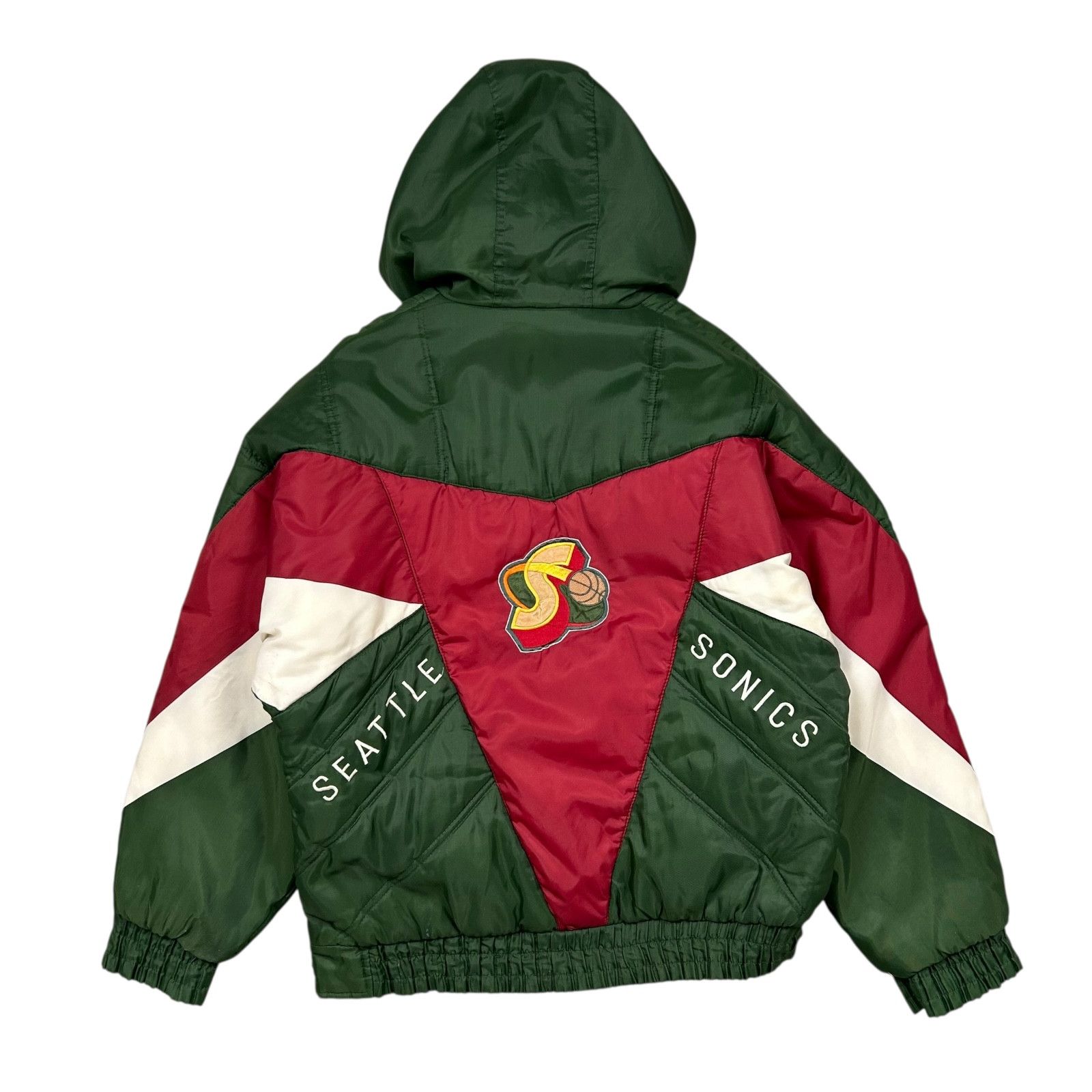VTG 90S SEATTLE SUPERSONICS PRO PLAYER PUFFER JACKET