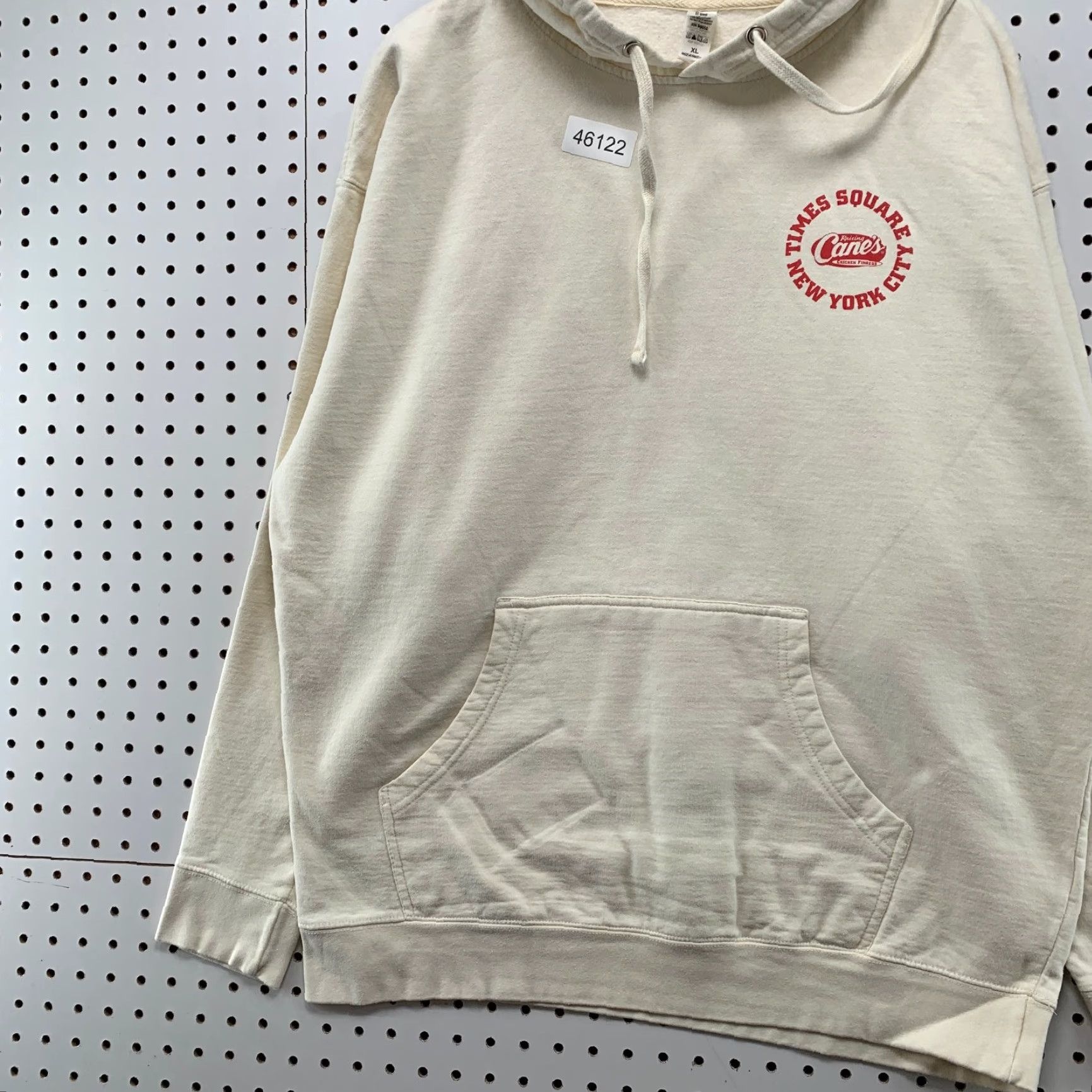Vintage Raising Canes Time Square New York Hoodie Sweatshirt Mens XL Beige Hooded Size US XL / EU 56 / 4 - 4 Thumbnail