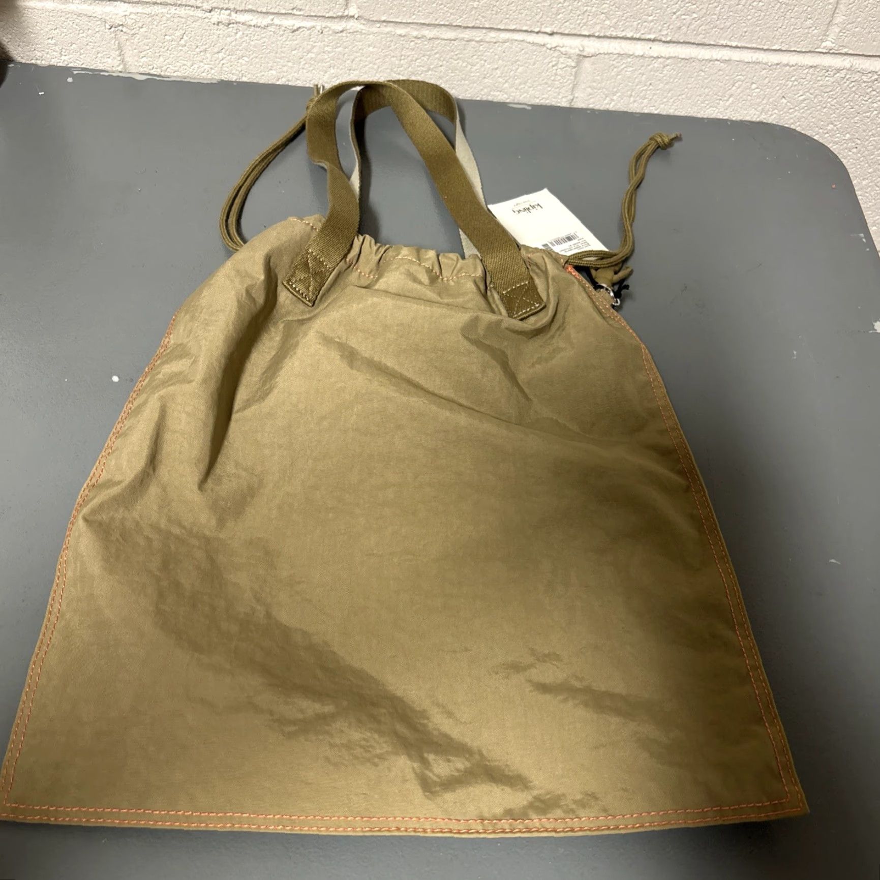 Vintage Kipling Hip Hurray Tote Bag Drawstring Packable Beige Monkey Keychain NWT Size ONE SIZE - 6 Thumbnail
